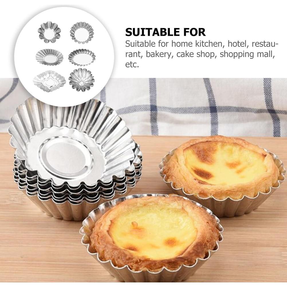 30 Moldes para Tartas Hemoton de Acero Inoxidable 6-9cm