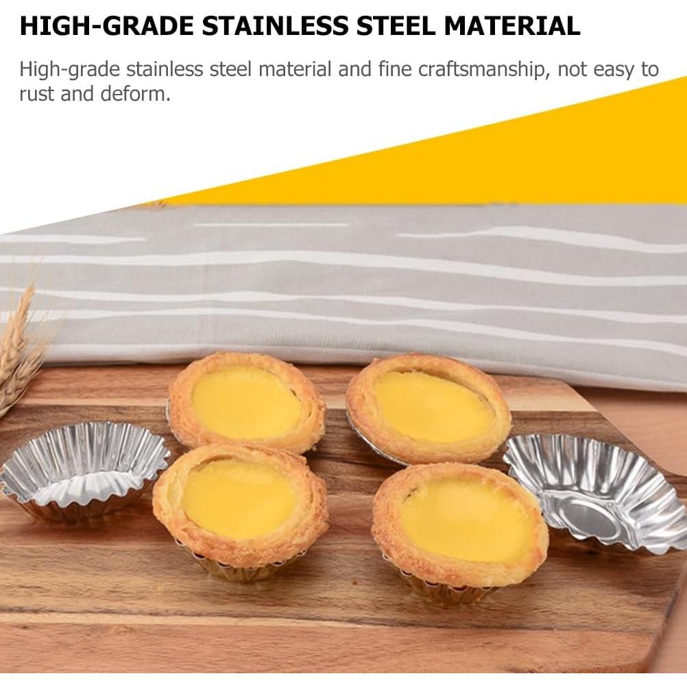 30 Moldes para Tartas Hemoton de Acero Inoxidable 6-9cm