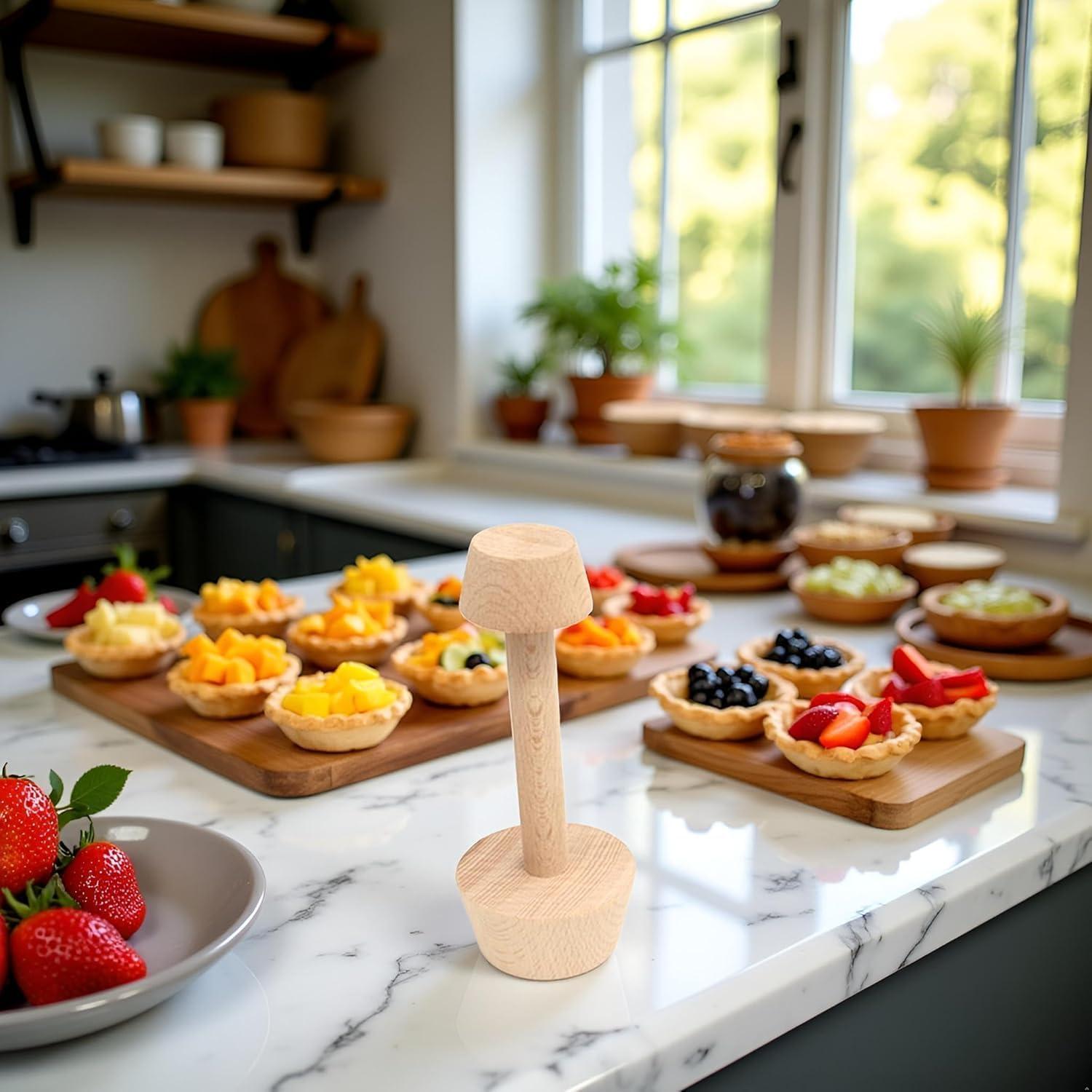 Prensador de Tartas Yxinjy de Madera Doble Cara para Hornear