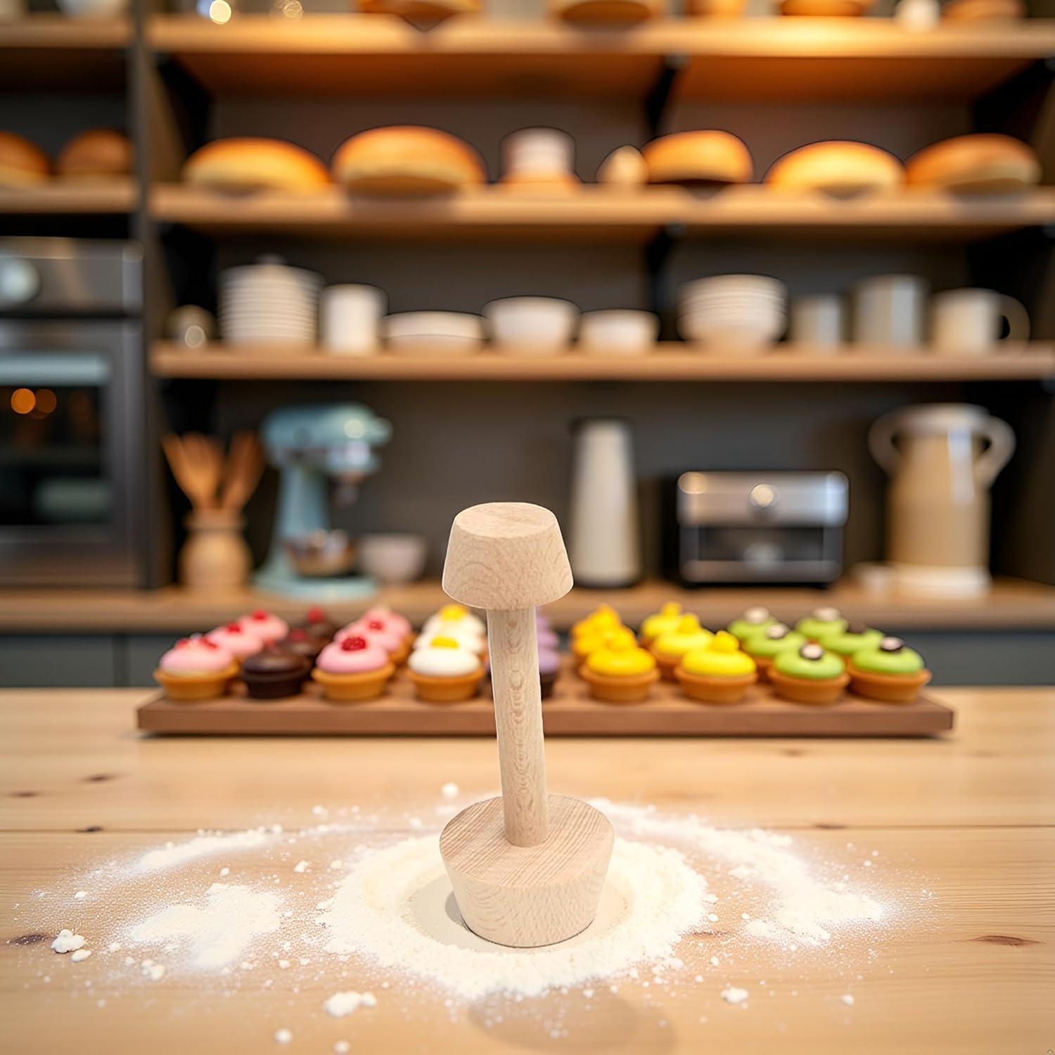 Prensador de Tartas Yxinjy de Madera Doble Cara para Hornear