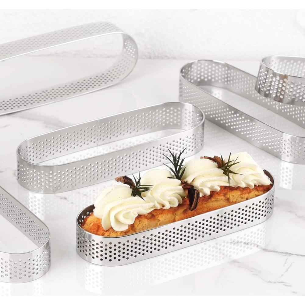 Guowall 6 Anillos de Tarta Ovalados 13cm Acero Inoxidable