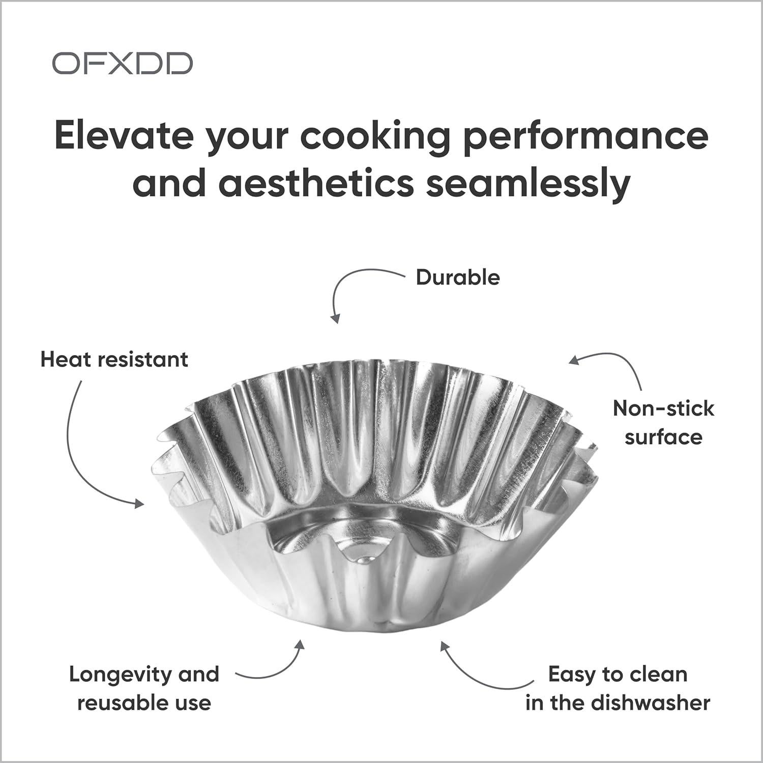 Moldes de Tarta de Huevo OFXDD 6 cm - 15 Piezas Reutilizables