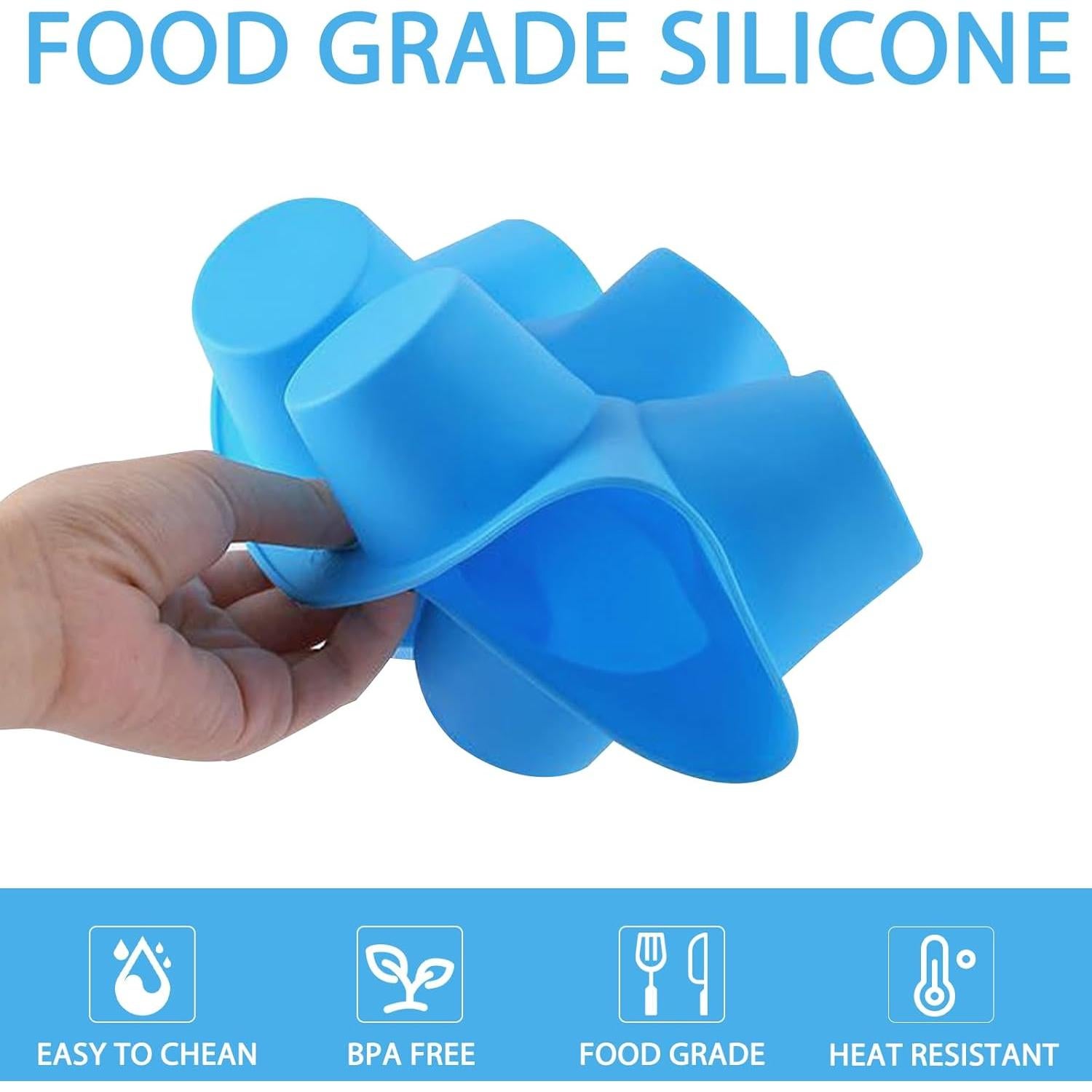 Molde de Silicona Fchil para Huevos en Freidora de Aire, 7 Tazas