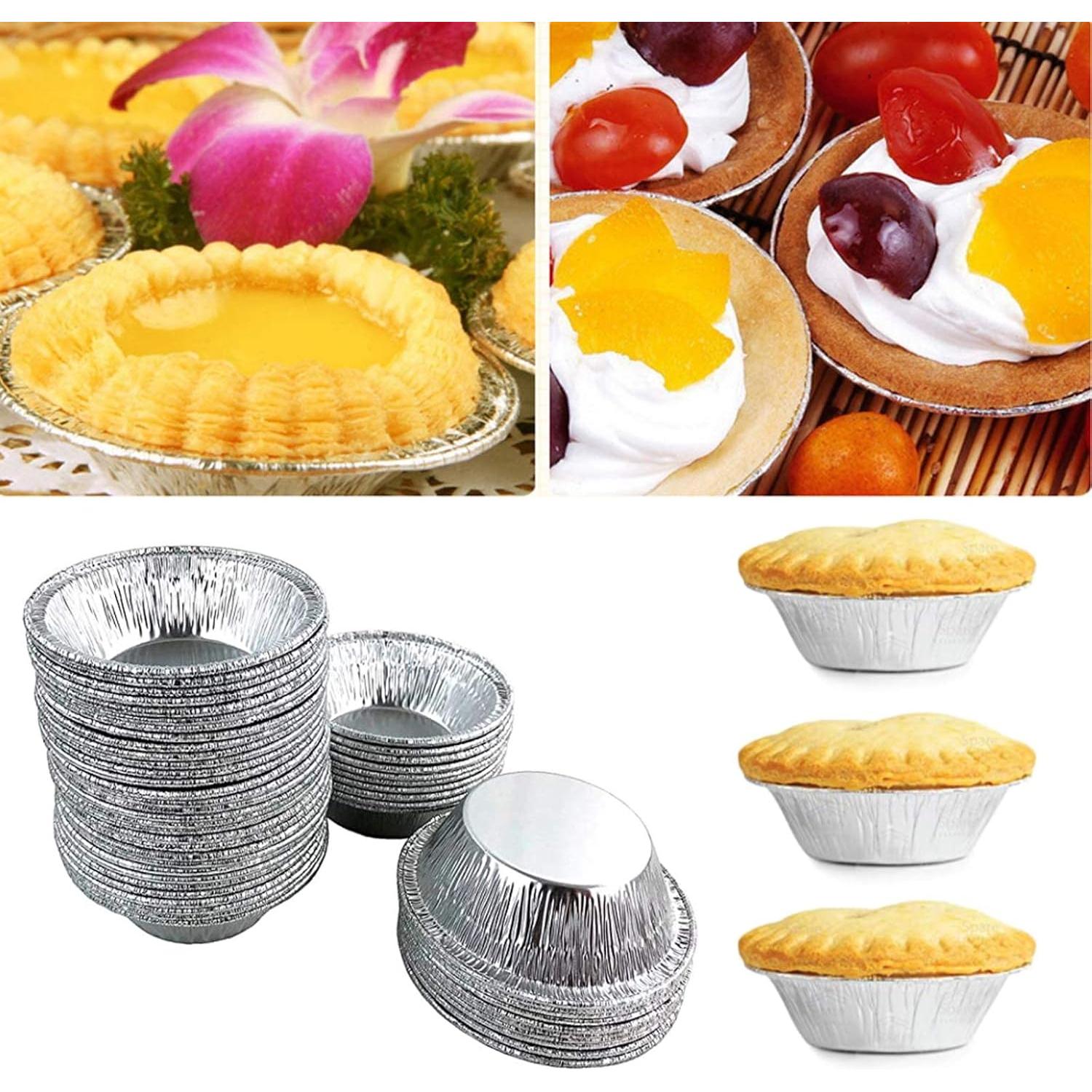 Paquete de 200 sartenes mini desechables HXHLYH 7 cm aluminio