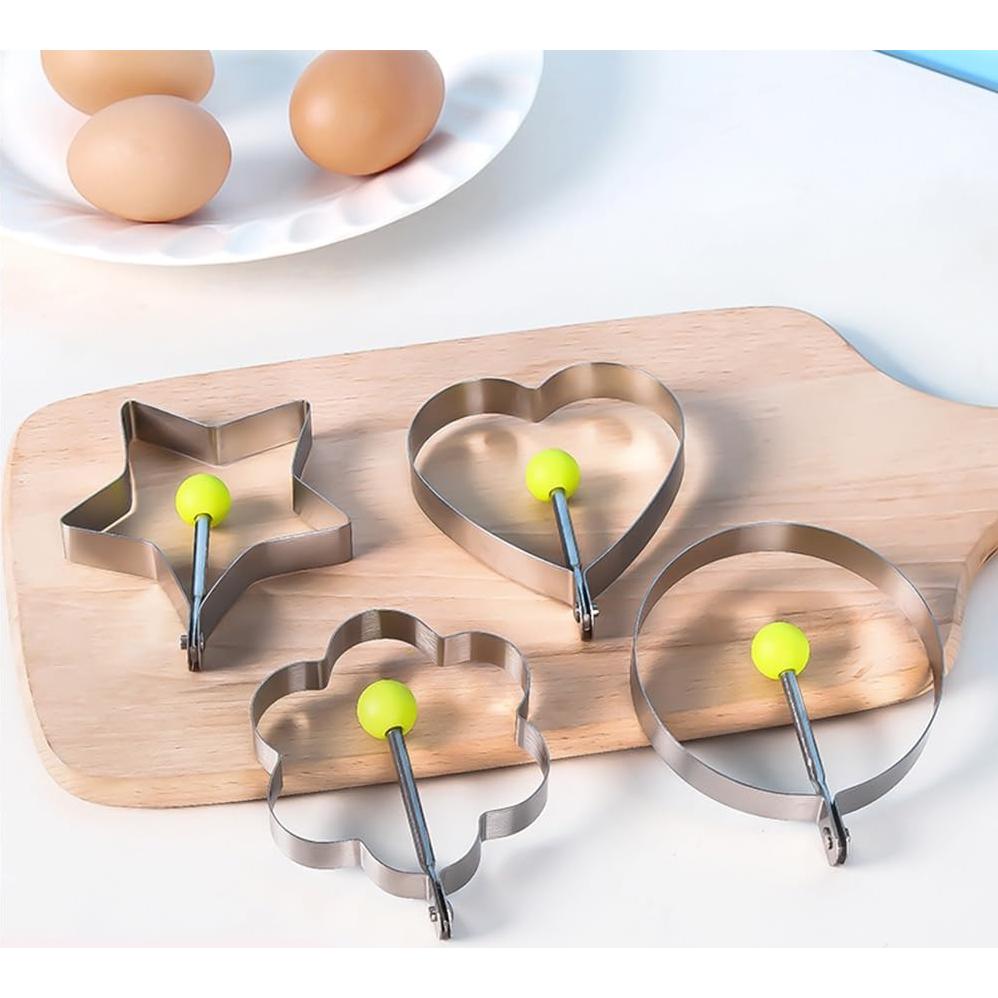 Moldes de Anillo de Huevo GZMAISULEE - Acero Inoxidable, 5 Piezas