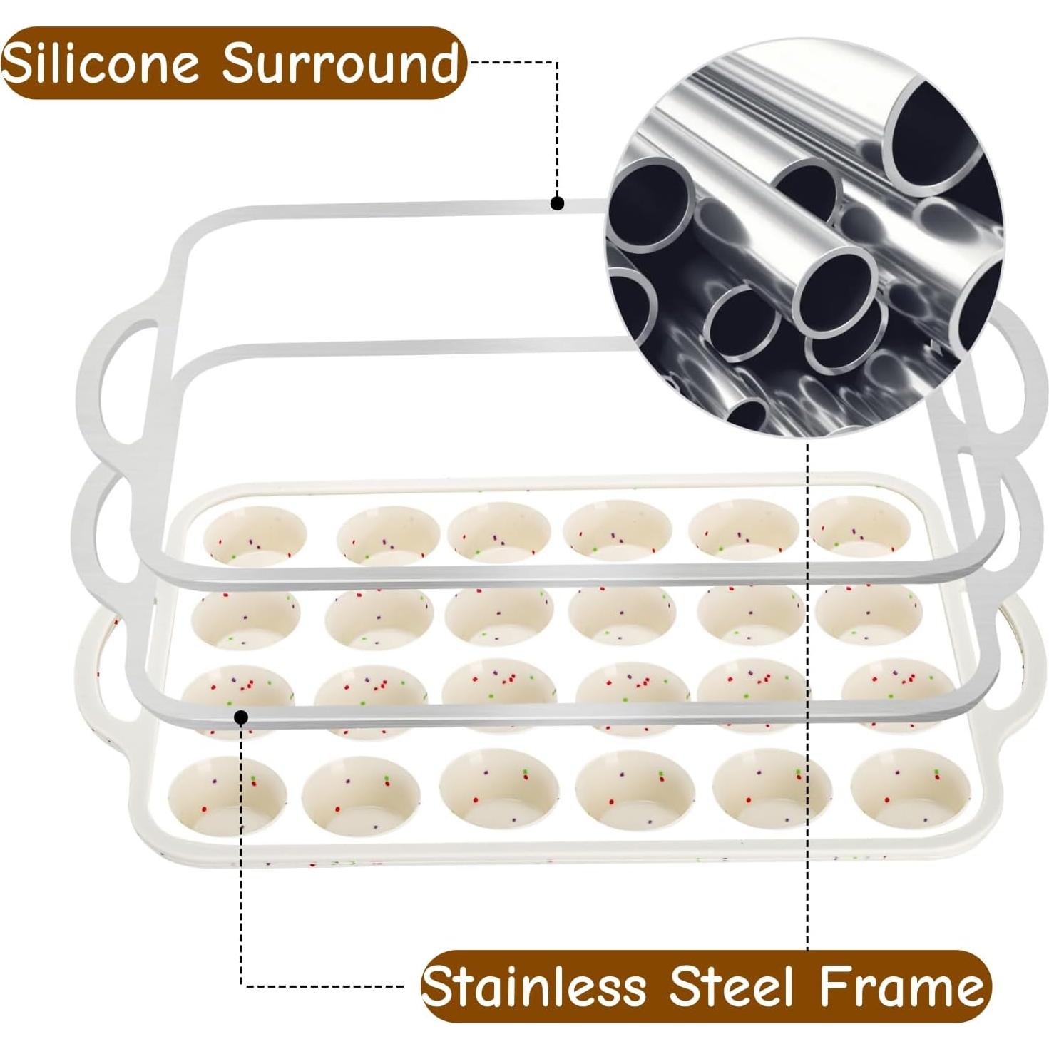 Molde de Silicona para Muffin Nagpew 24 Cavidades Antiadherente
