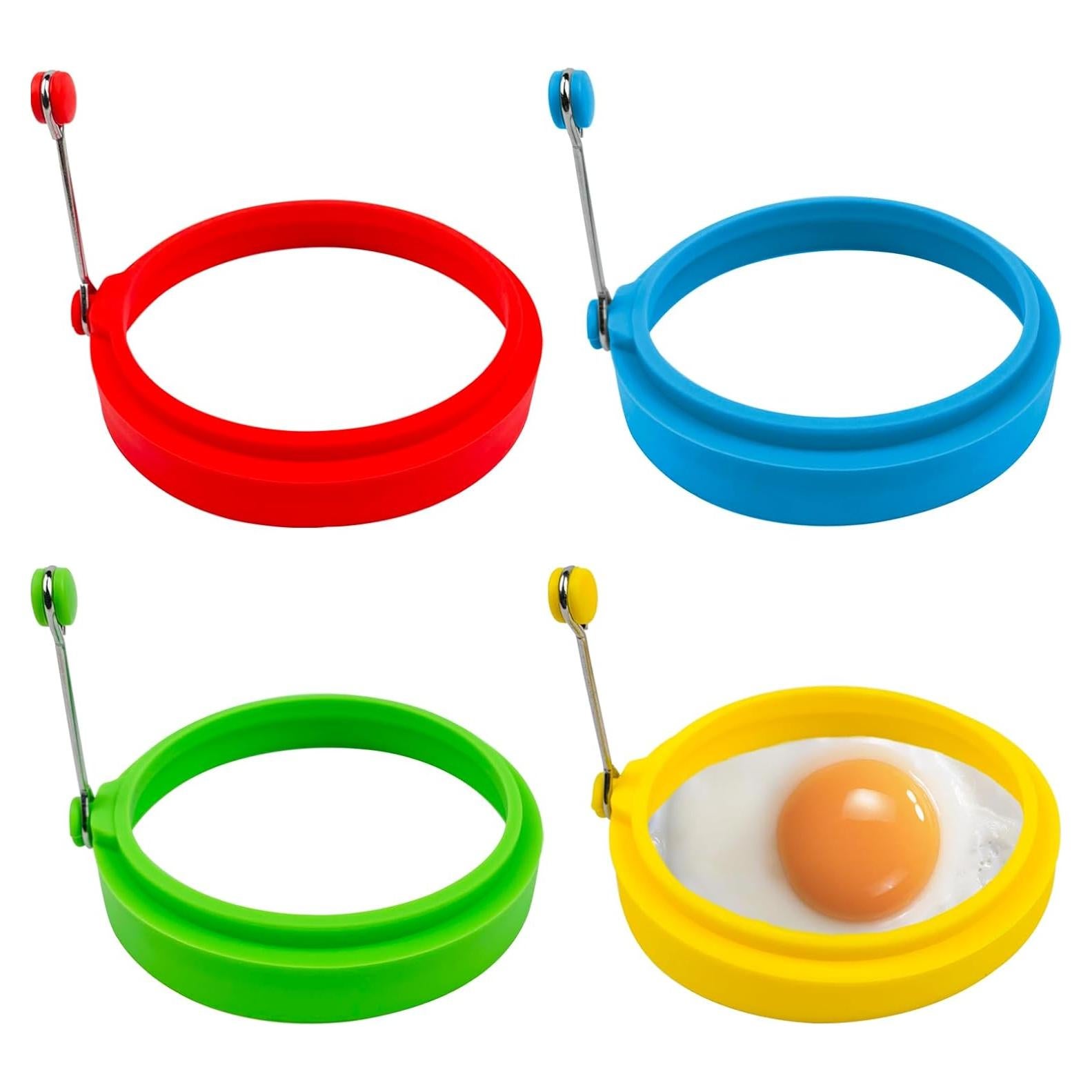 Juego de 4 Anillos de Huevo de Silicona YOLCAR Multicolor