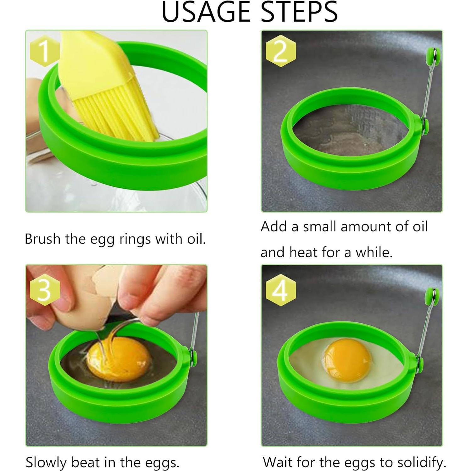 Juego de 4 Anillos de Huevo de Silicona YOLCAR Multicolor