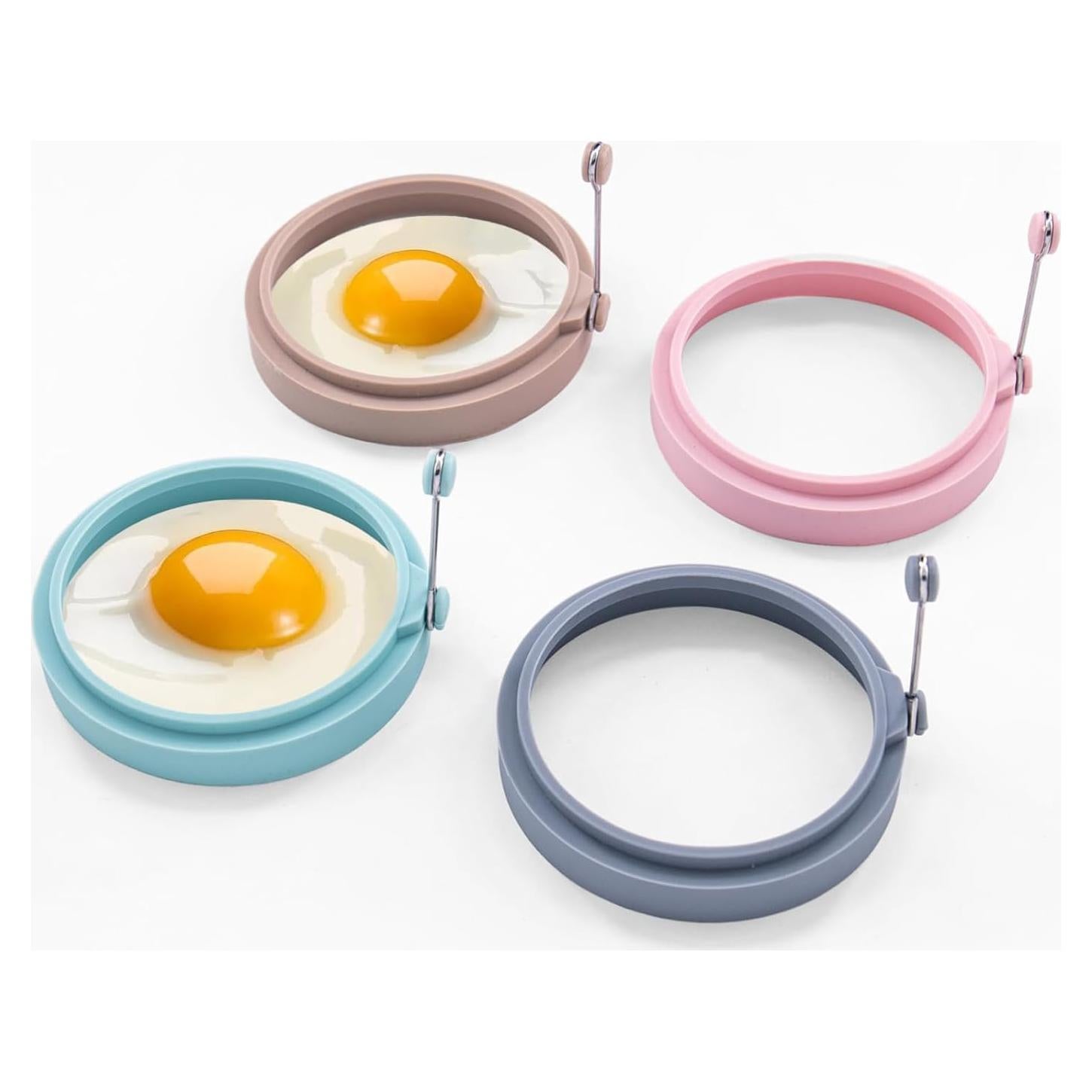 Set de 4 Anillos de Huevo de Silicona YOLCAR 10 cm Antiadherente