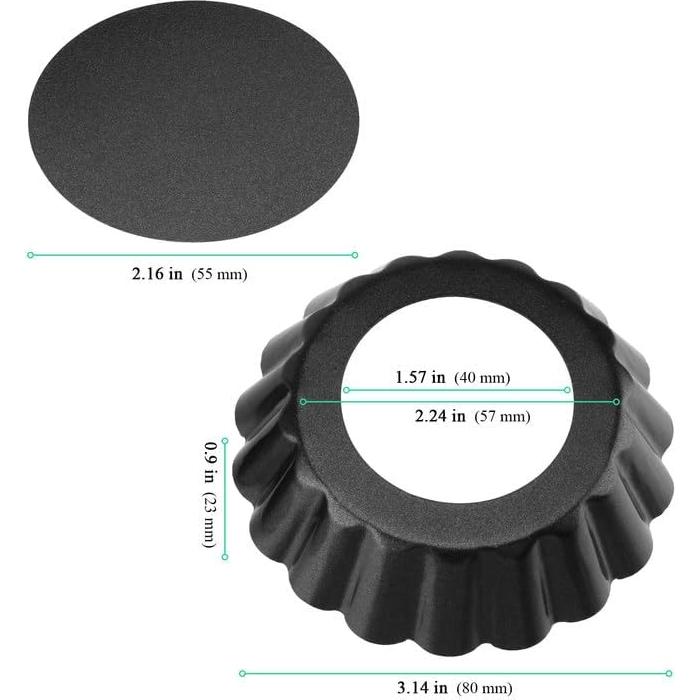 18 Moldes para Tartas de Huevo SENJEOK 8cm Fondo Desmontable