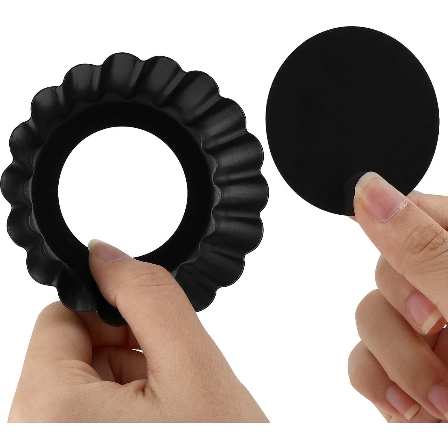 18 Moldes para Tartas de Huevo SENJEOK 8cm Fondo Desmontable