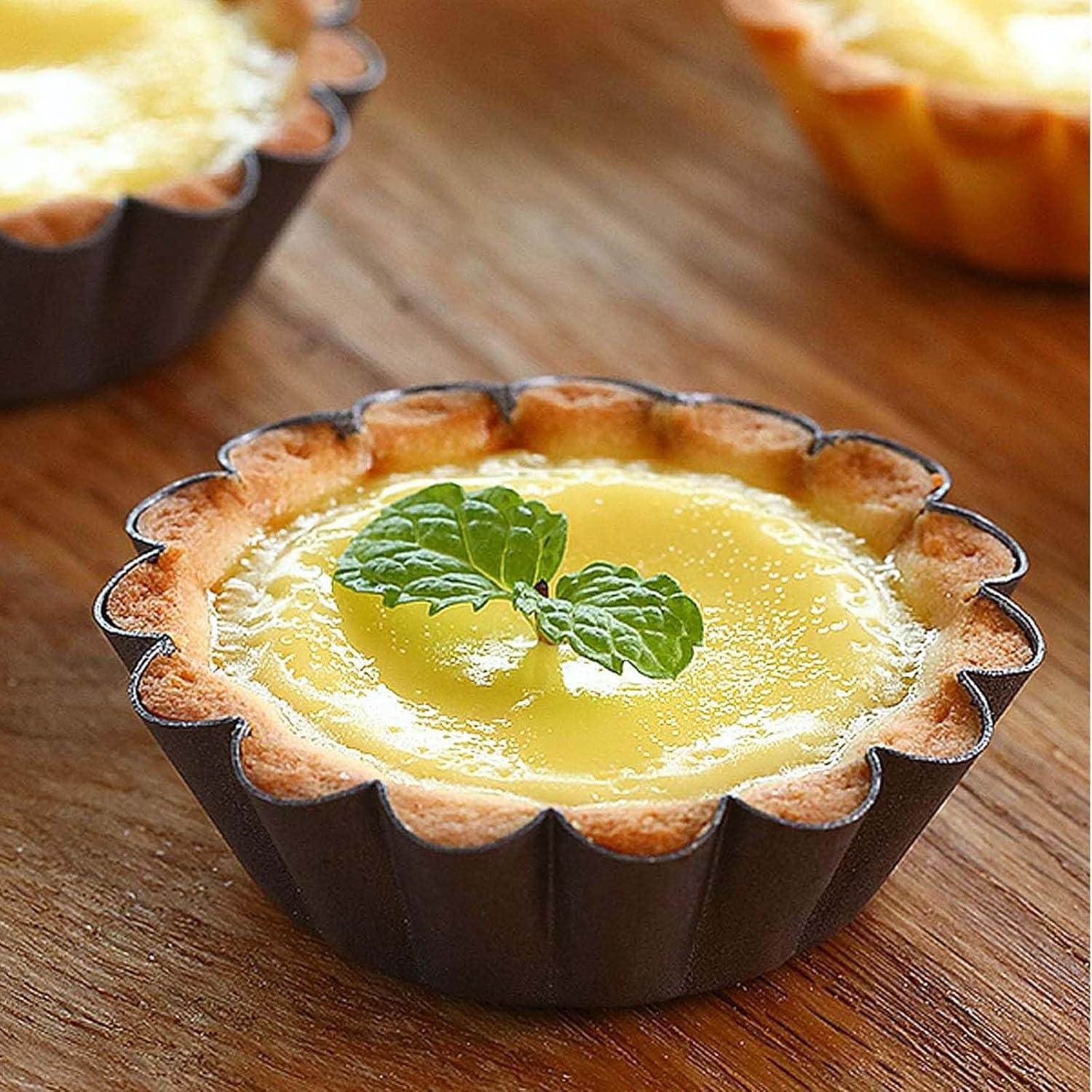 18 Moldes para Tartas de Huevo SENJEOK 8cm Fondo Desmontable