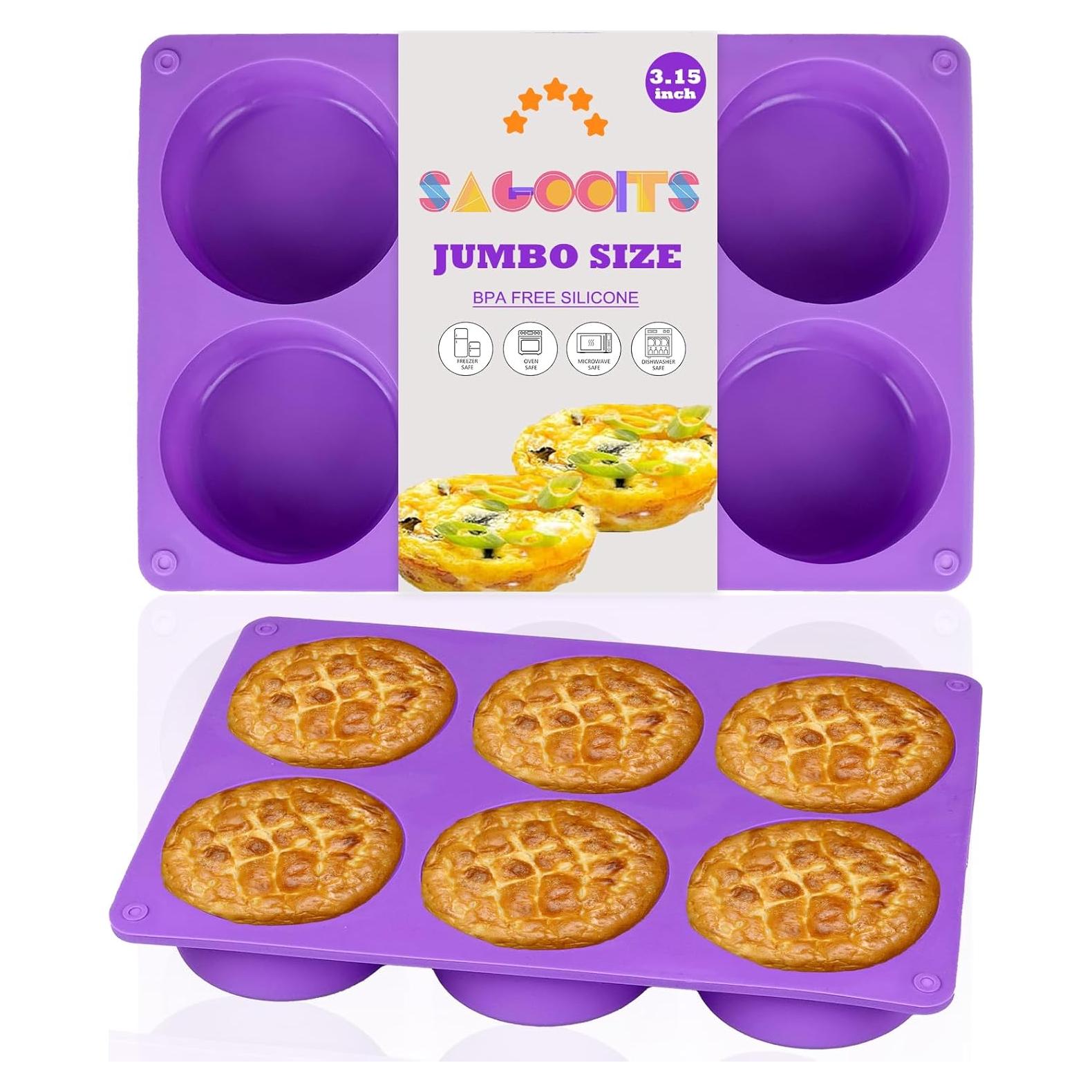 Molde de Silicona Redondo SAGOOITS 6 Cavidades 8 cm Antiadherente