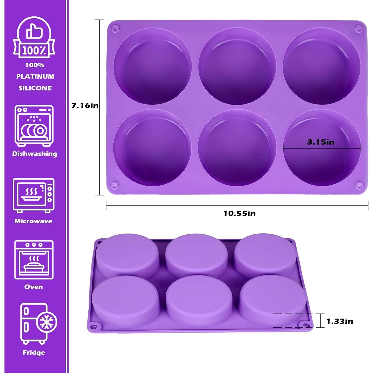 Molde de Silicona Redondo SAGOOITS 6 Cavidades 8 cm Antiadherente