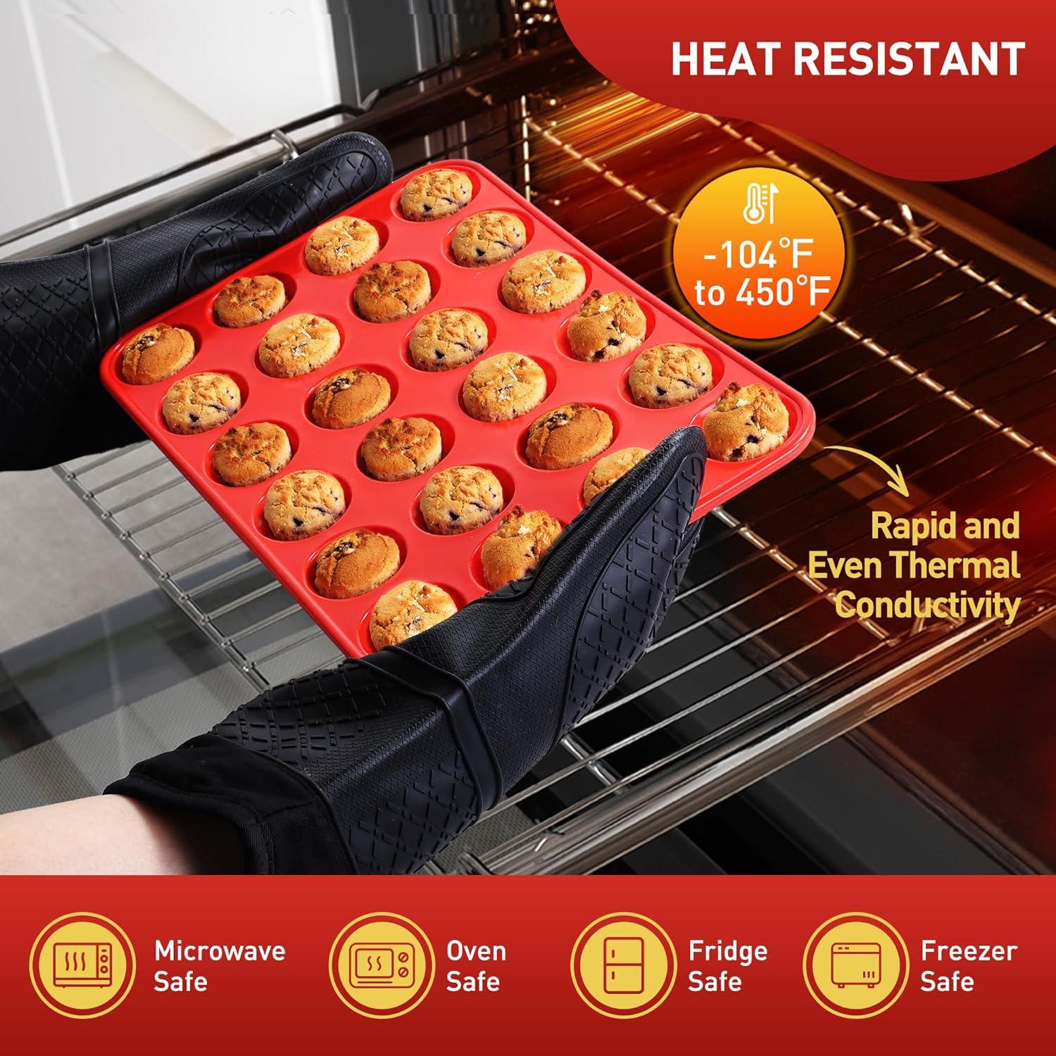 Molde de Silicona para Mini Muffins Socisen 24 Tazas Rojo