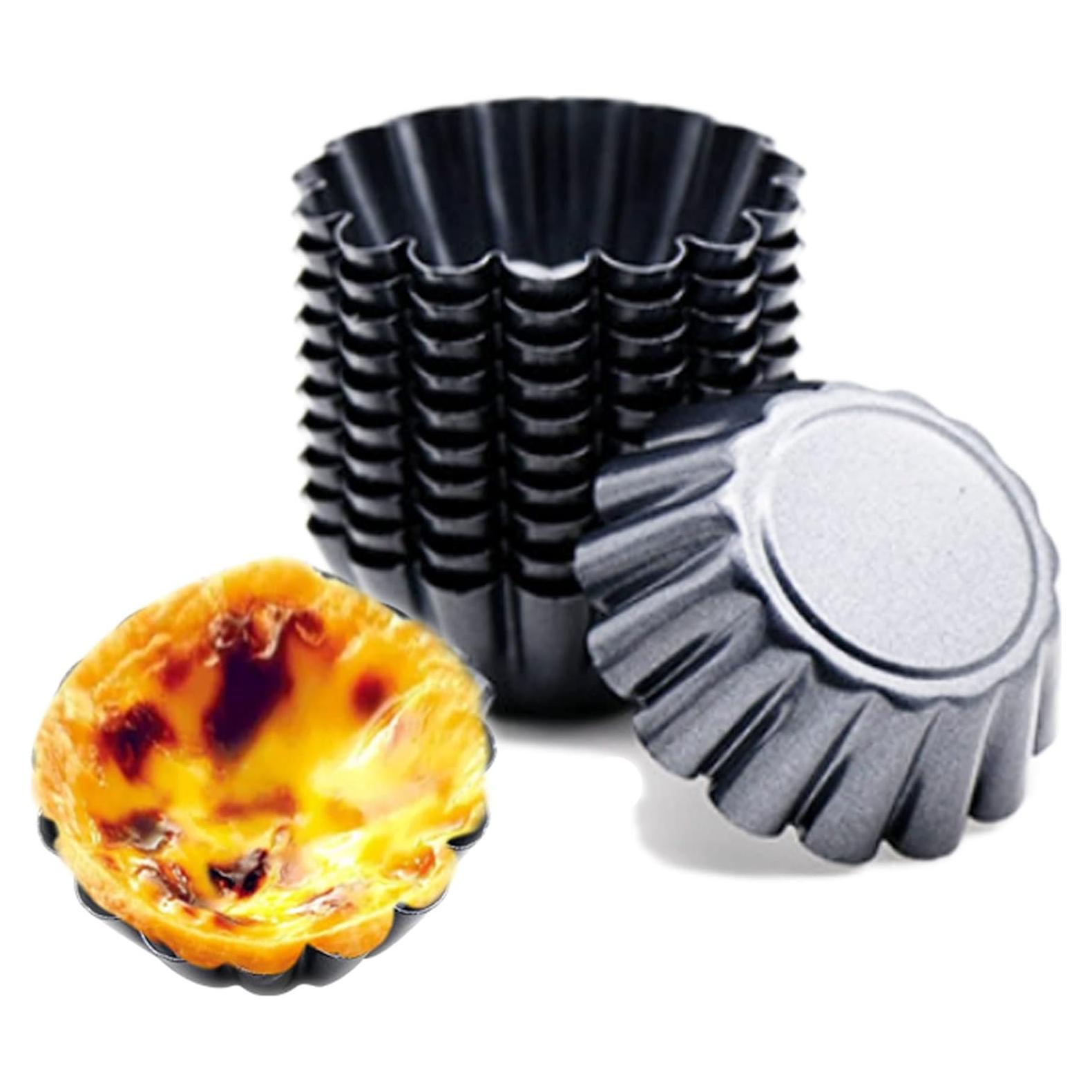 Molde para Tartas de Huevo Mantouxixi 12 Piezas Acero 7.5cm