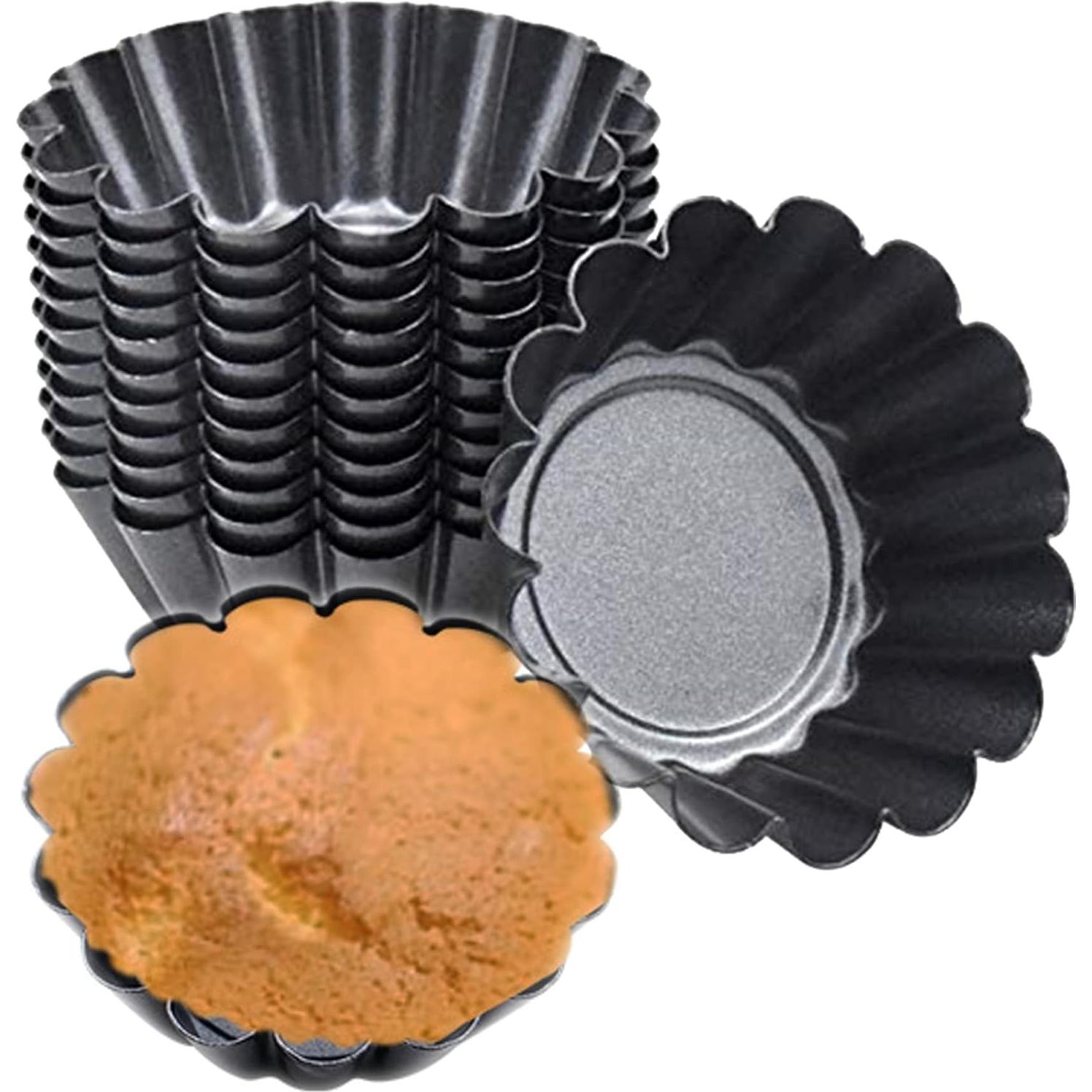 Molde para Tartas de Huevo Mantouxixi 12 Piezas Acero 7.5cm