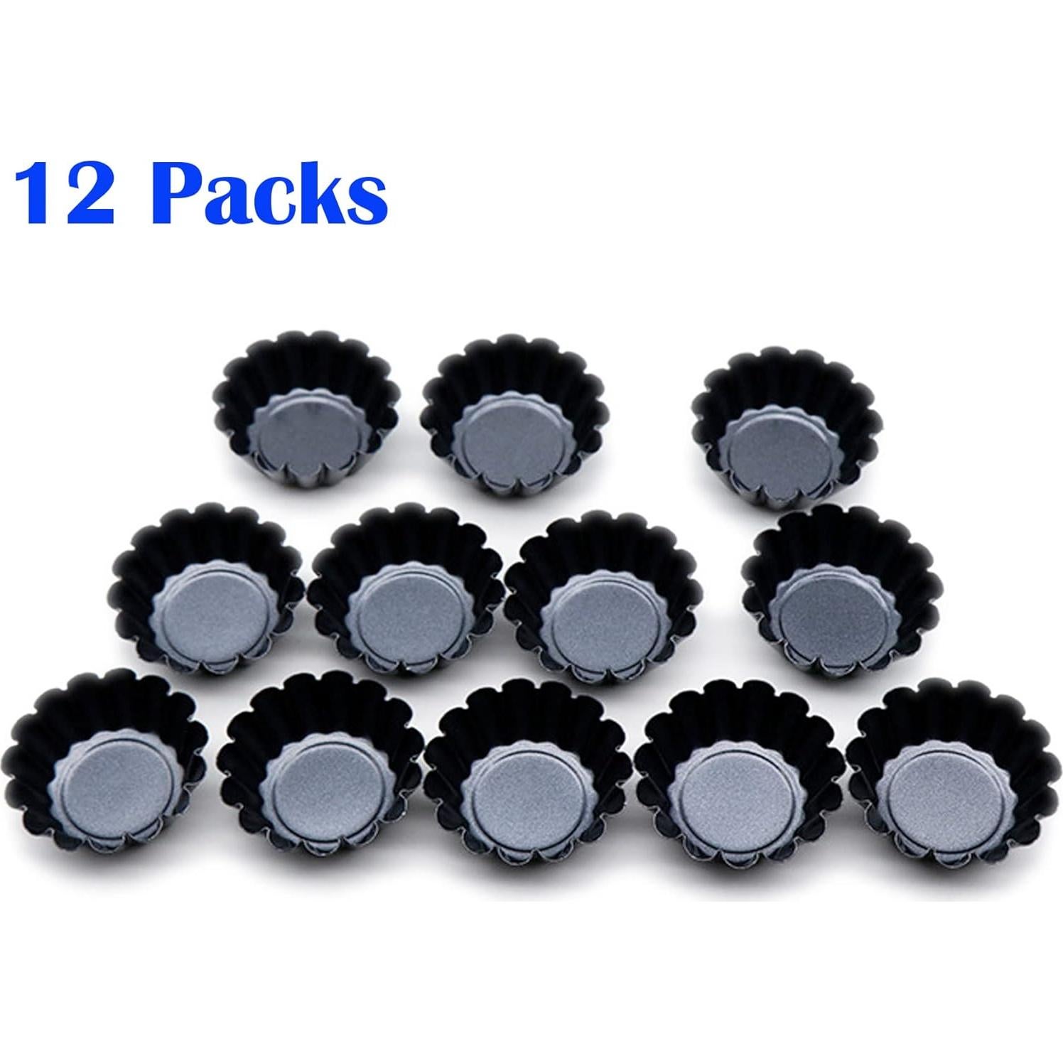 Molde para Tartas de Huevo Mantouxixi 12 Piezas Acero 7.5cm