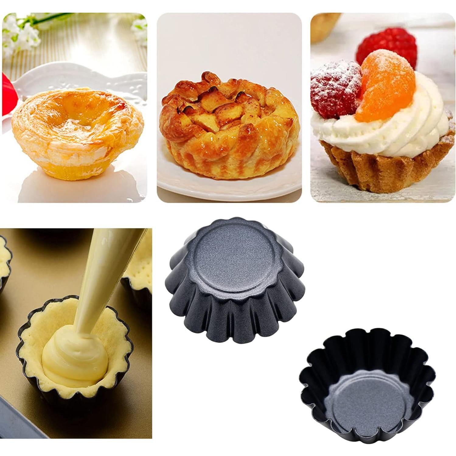 Molde para Tartas de Huevo Mantouxixi 12 Piezas Acero 7.5cm