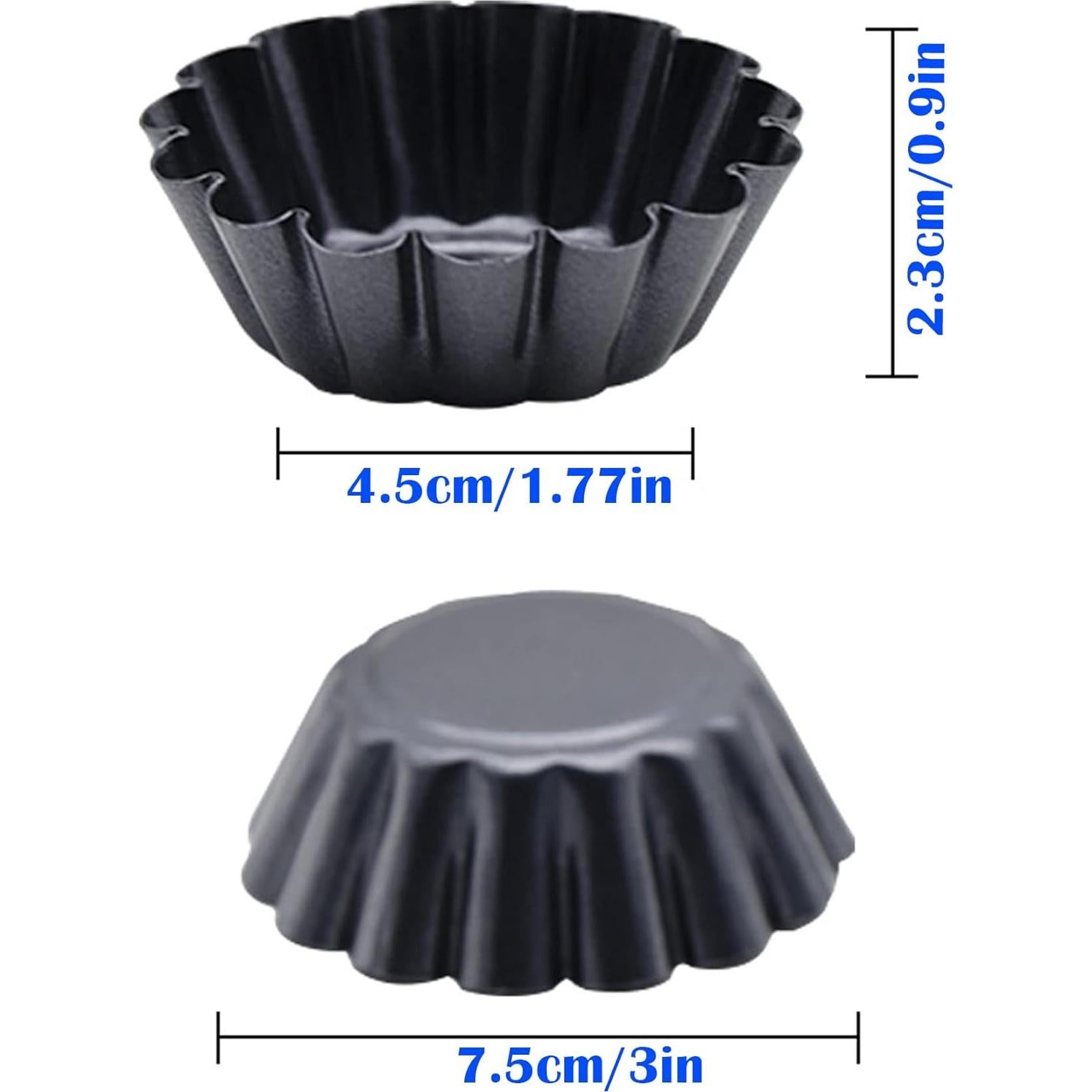 Molde para Tartas de Huevo Mantouxixi 12 Piezas Acero 7.5cm