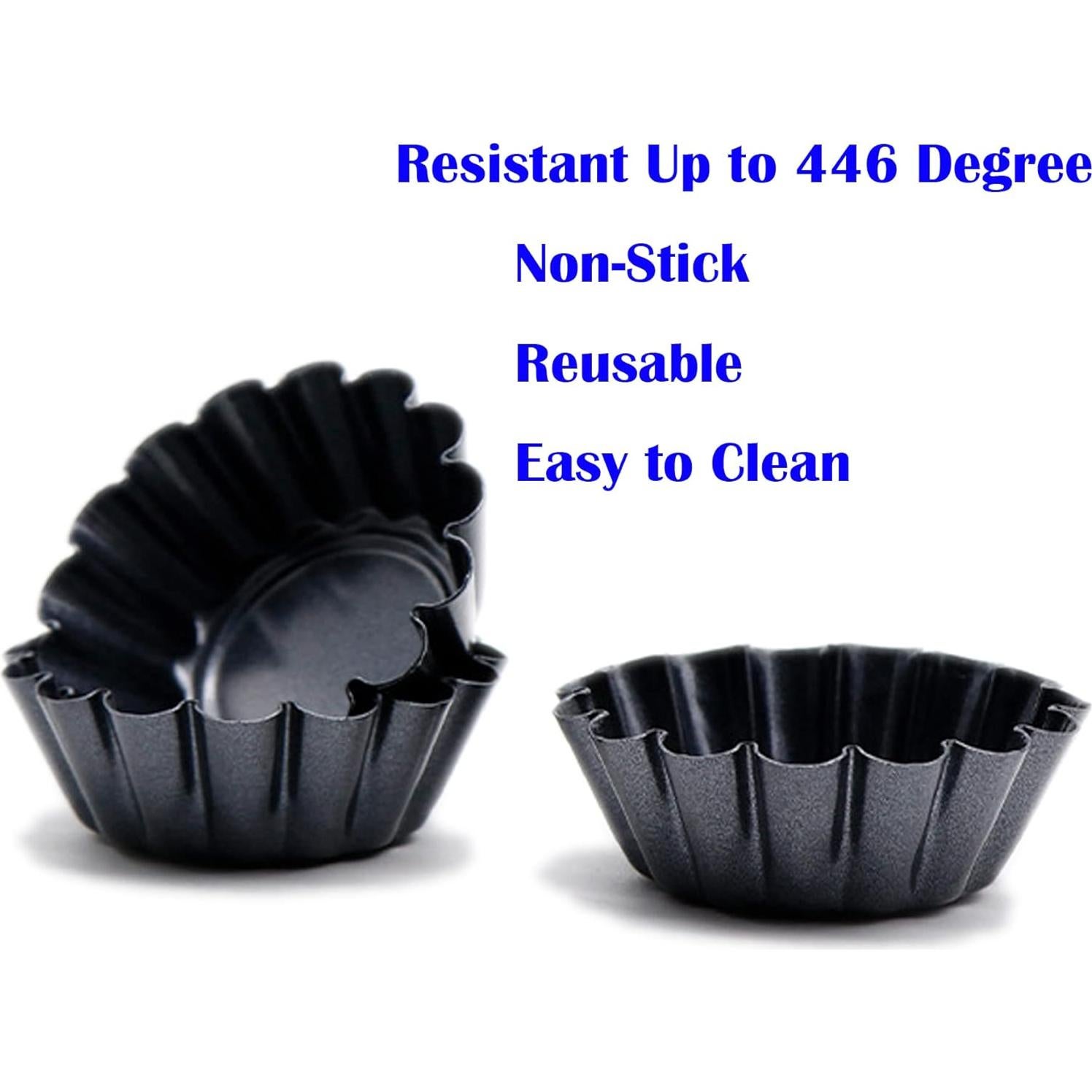 Molde para Tartas de Huevo Mantouxixi 12 Piezas Acero 7.5cm