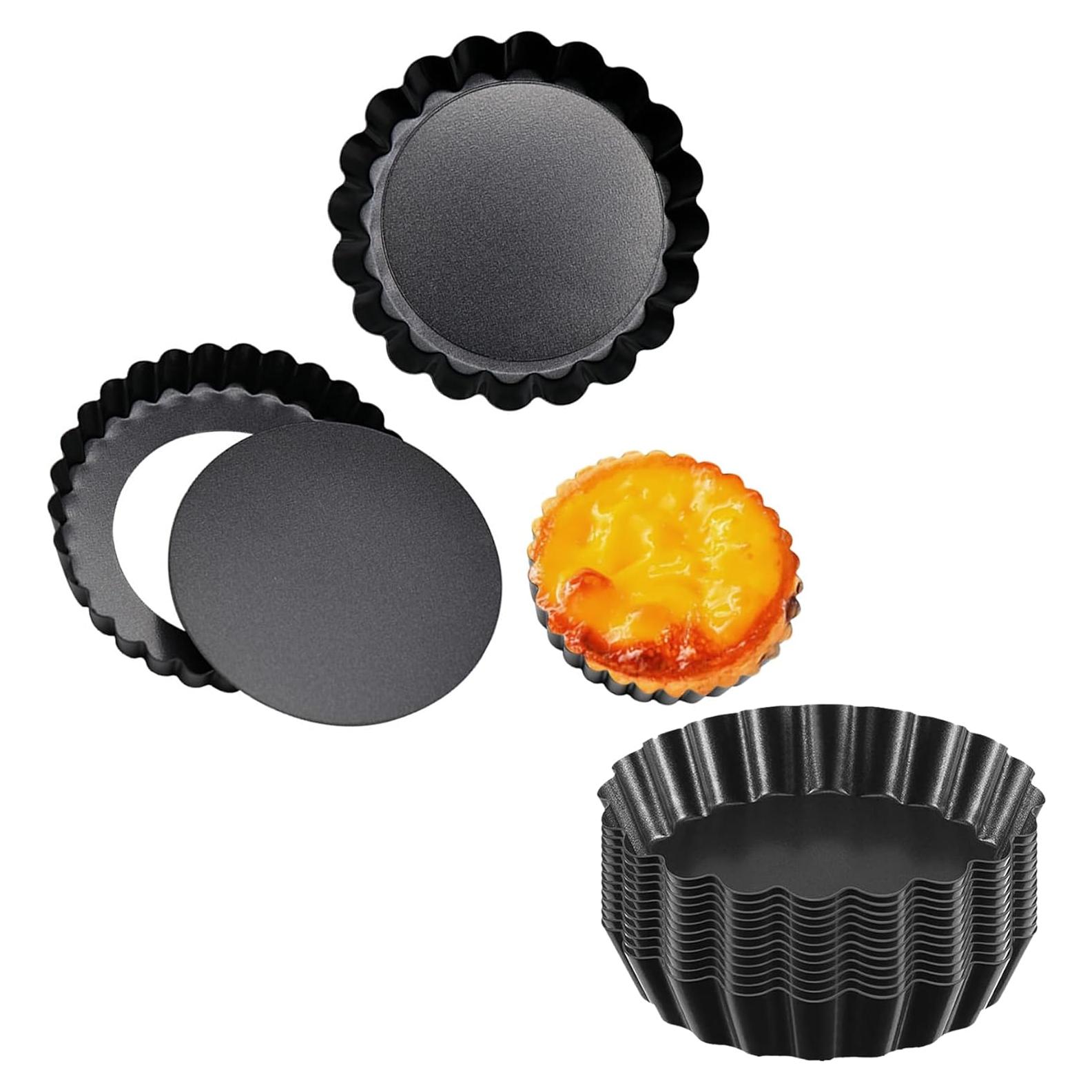 Set de 12 Moldes de Tarta de Huevo Mantouxixi Antiadherentes