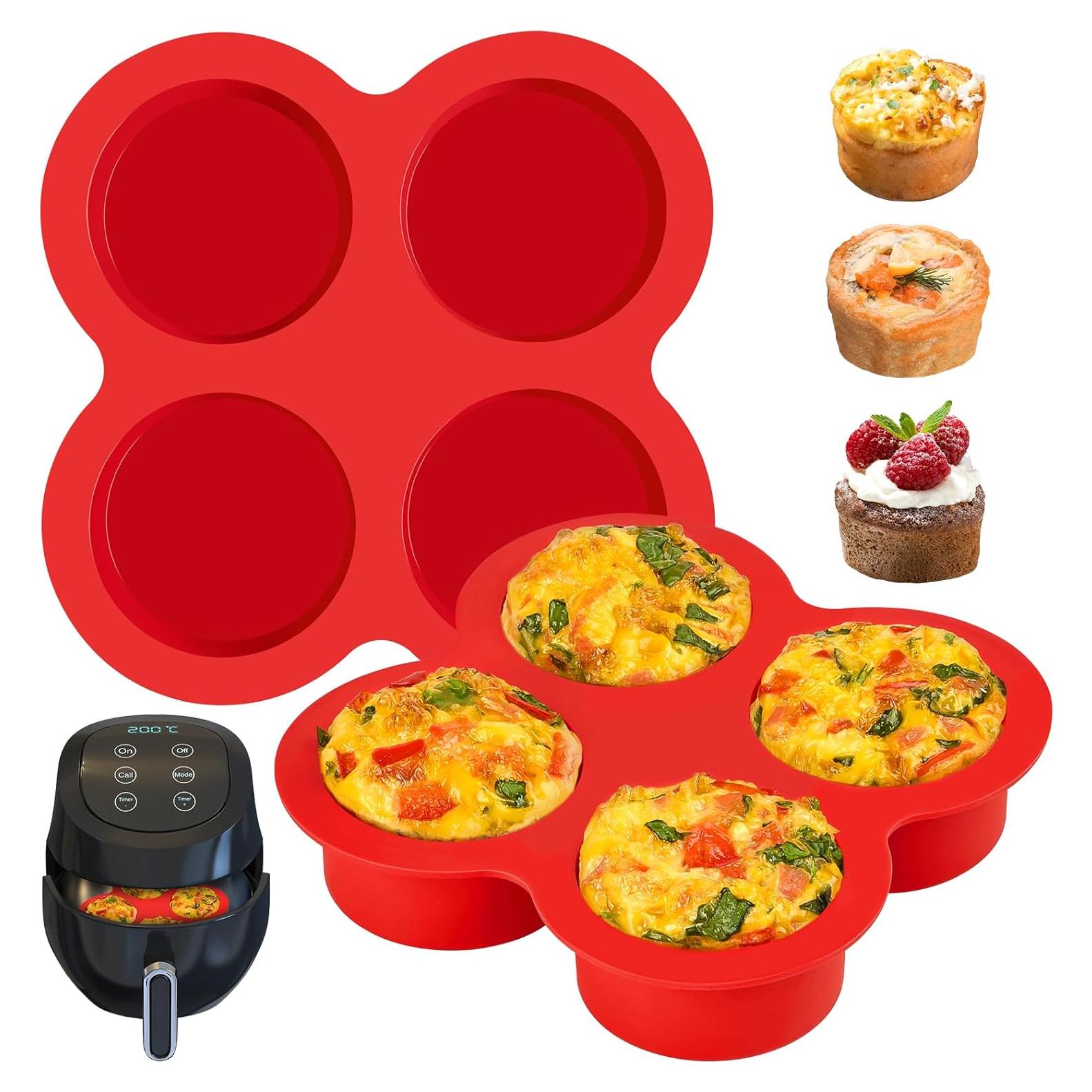 Molde para Huevos de Freidora de Aire JOERSH 4 Tazas Silicona