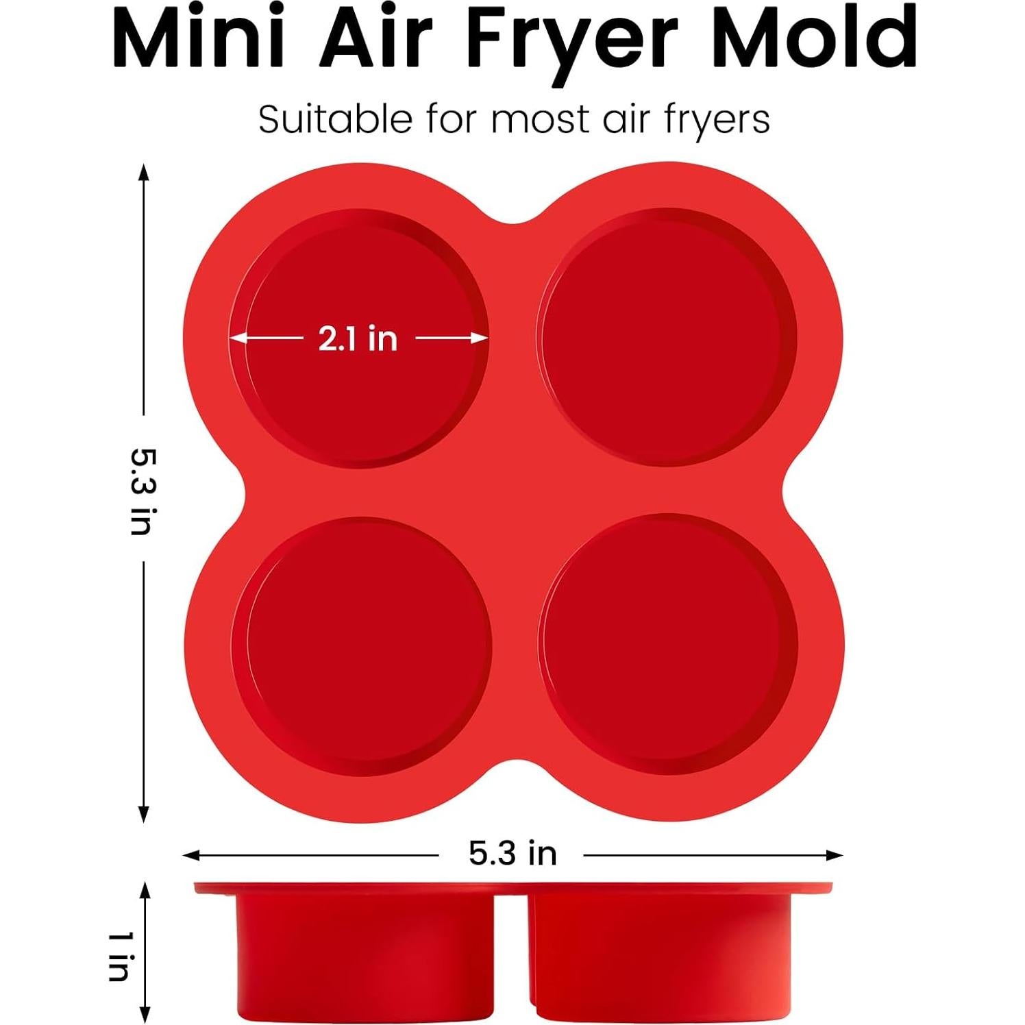 Molde para Huevos de Freidora de Aire JOERSH 4 Tazas Silicona