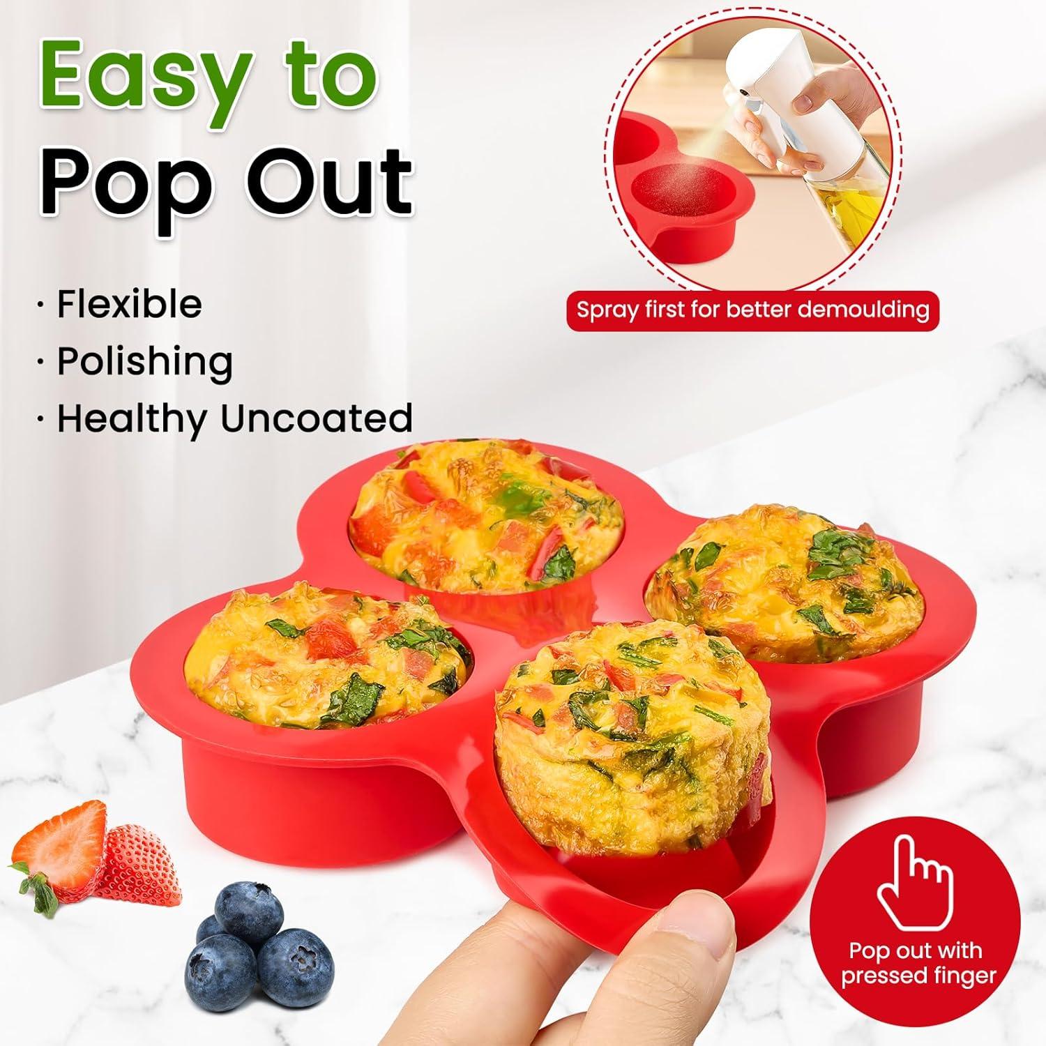 Molde para Huevos de Freidora de Aire JOERSH 4 Tazas Silicona