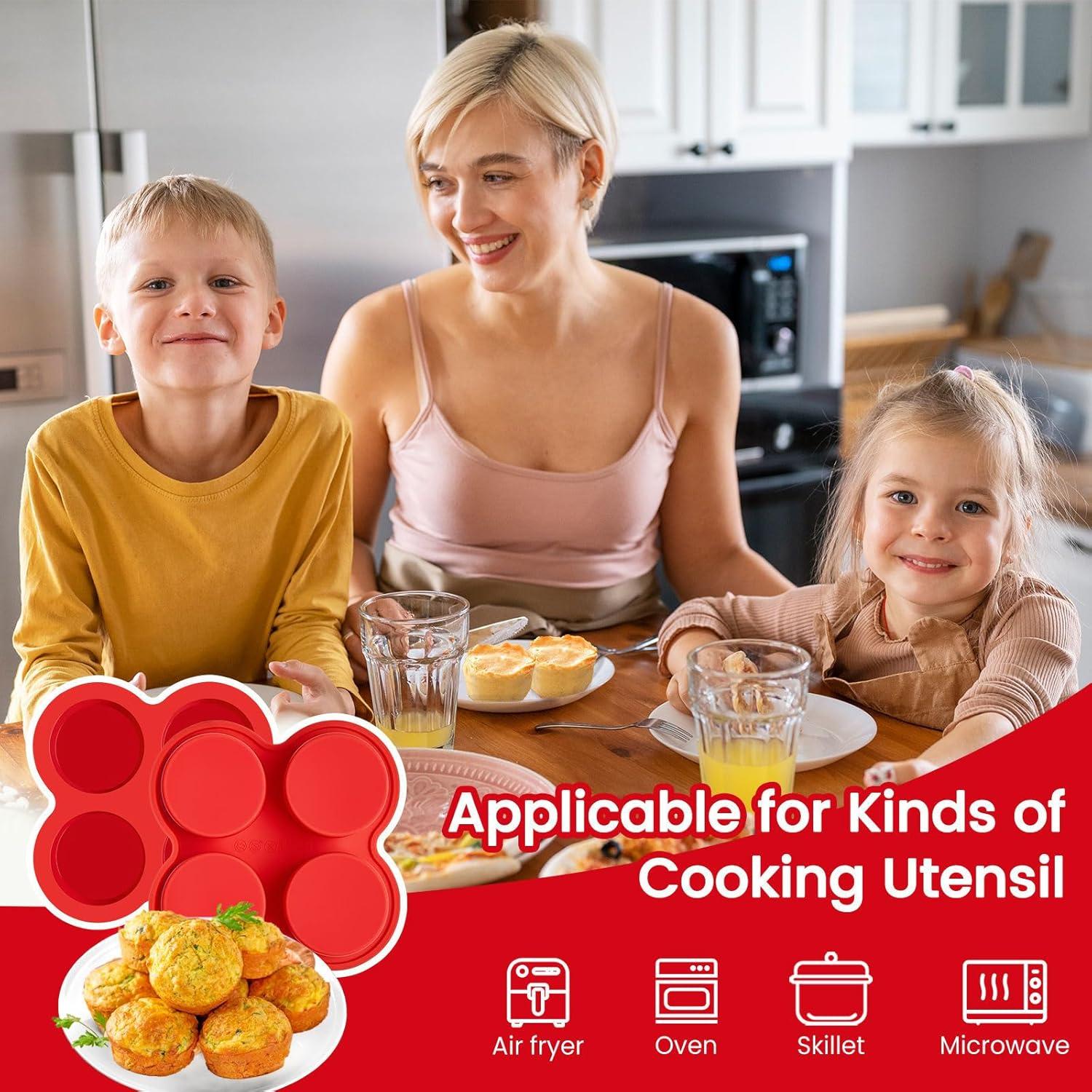 Molde para Huevos de Freidora de Aire JOERSH 4 Tazas Silicona