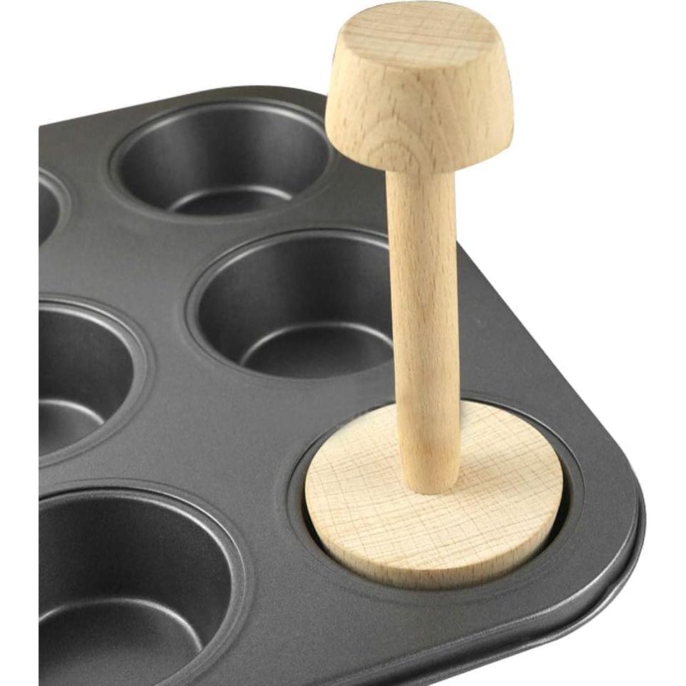 Tamper de Tartas Doble Cara YuanHolumid de Madera 2.54 cm