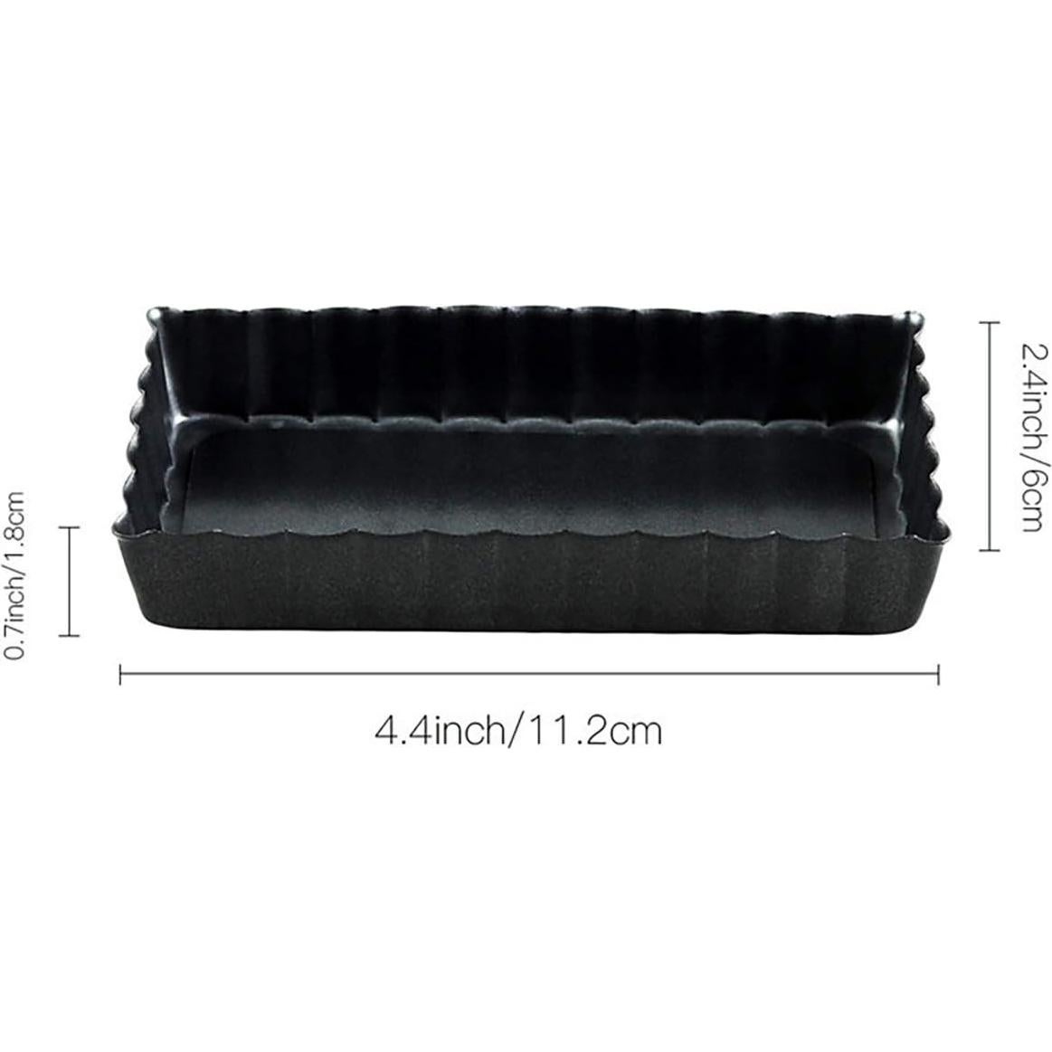 Juego de 6 Moldes para Tartas Rectangulares Goeielewe 4" Antiadherente