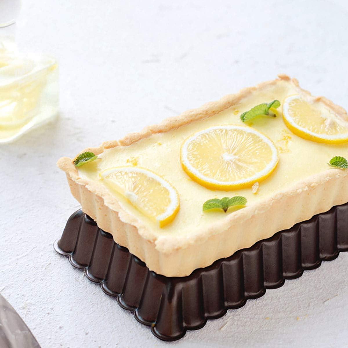 Juego de 6 Moldes para Tartas Rectangulares Goeielewe 4" Antiadherente