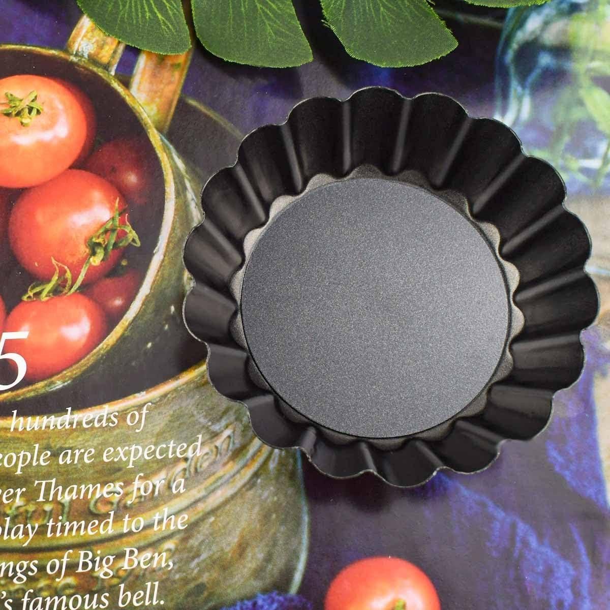 Juego de 4 Moldes para Tartas Yuntop 7.62 cm Acero al Carbono