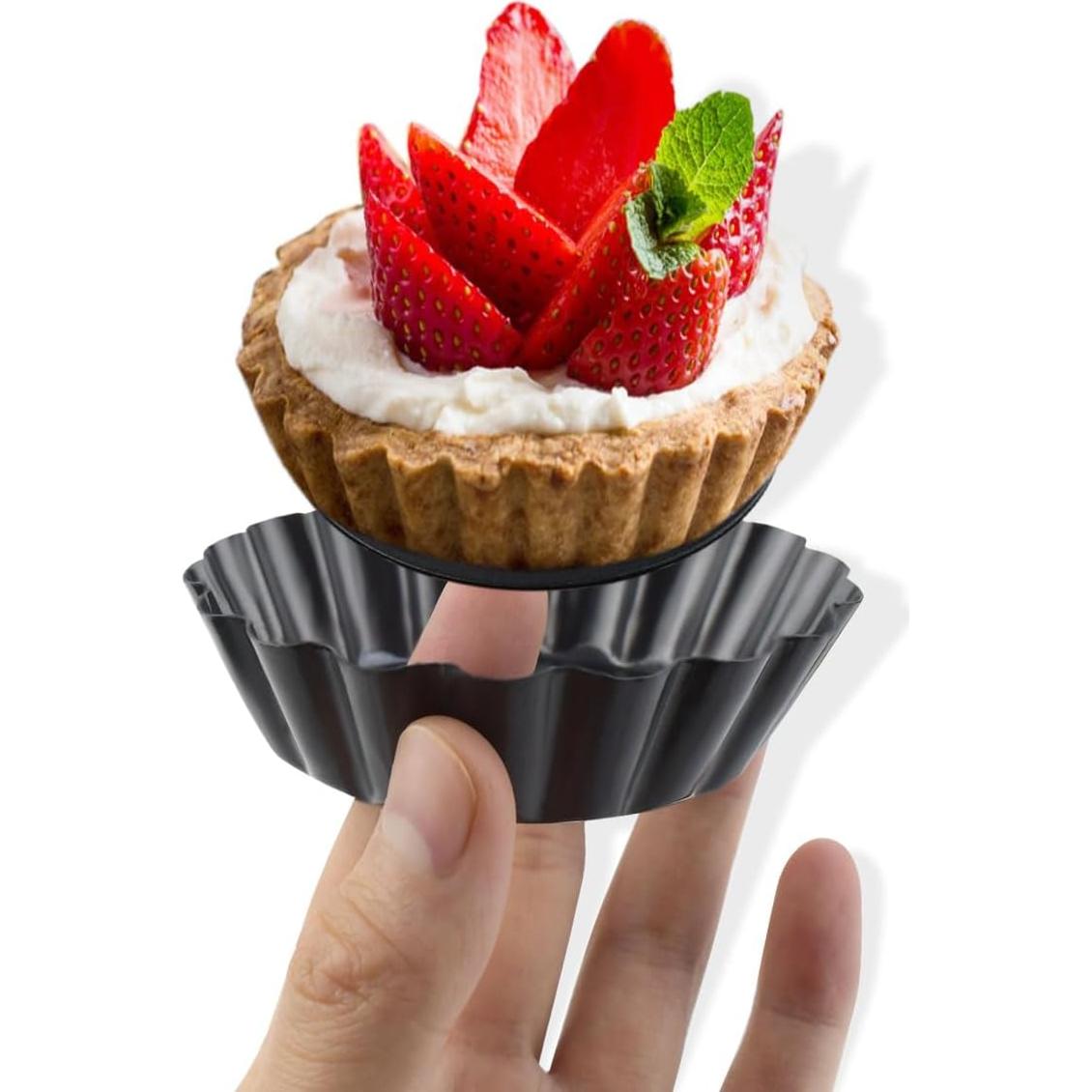 Juego de 4 Moldes para Tartas Yuntop 7.62 cm Acero al Carbono