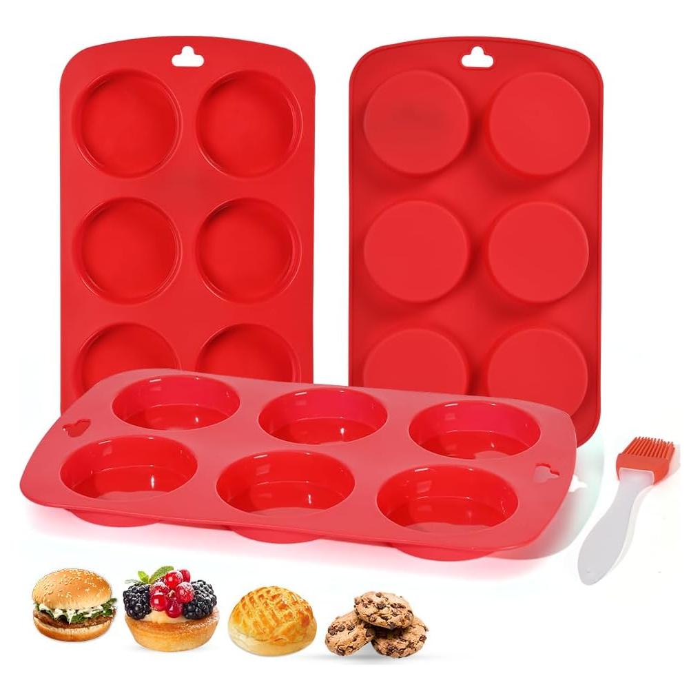 Molde de Silicona para Muffin Top XIAOZHIHUI 3 Piezas 7.62 cm