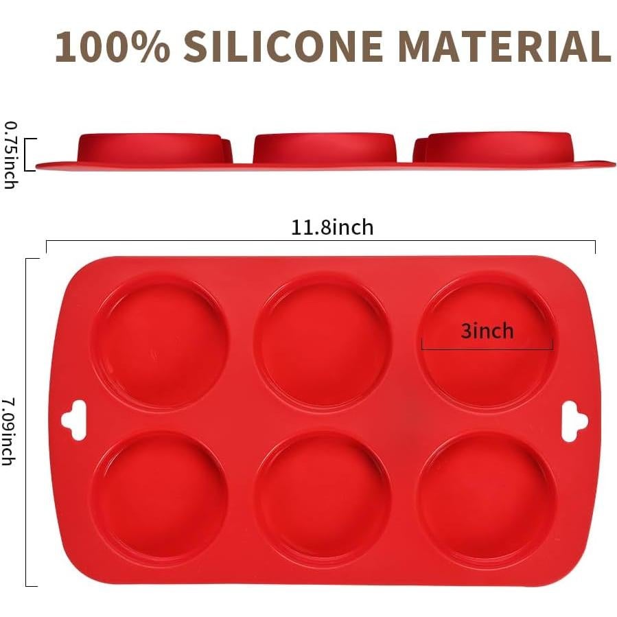 Molde de Silicona para Muffin Top XIAOZHIHUI 3 Piezas 7.62 cm