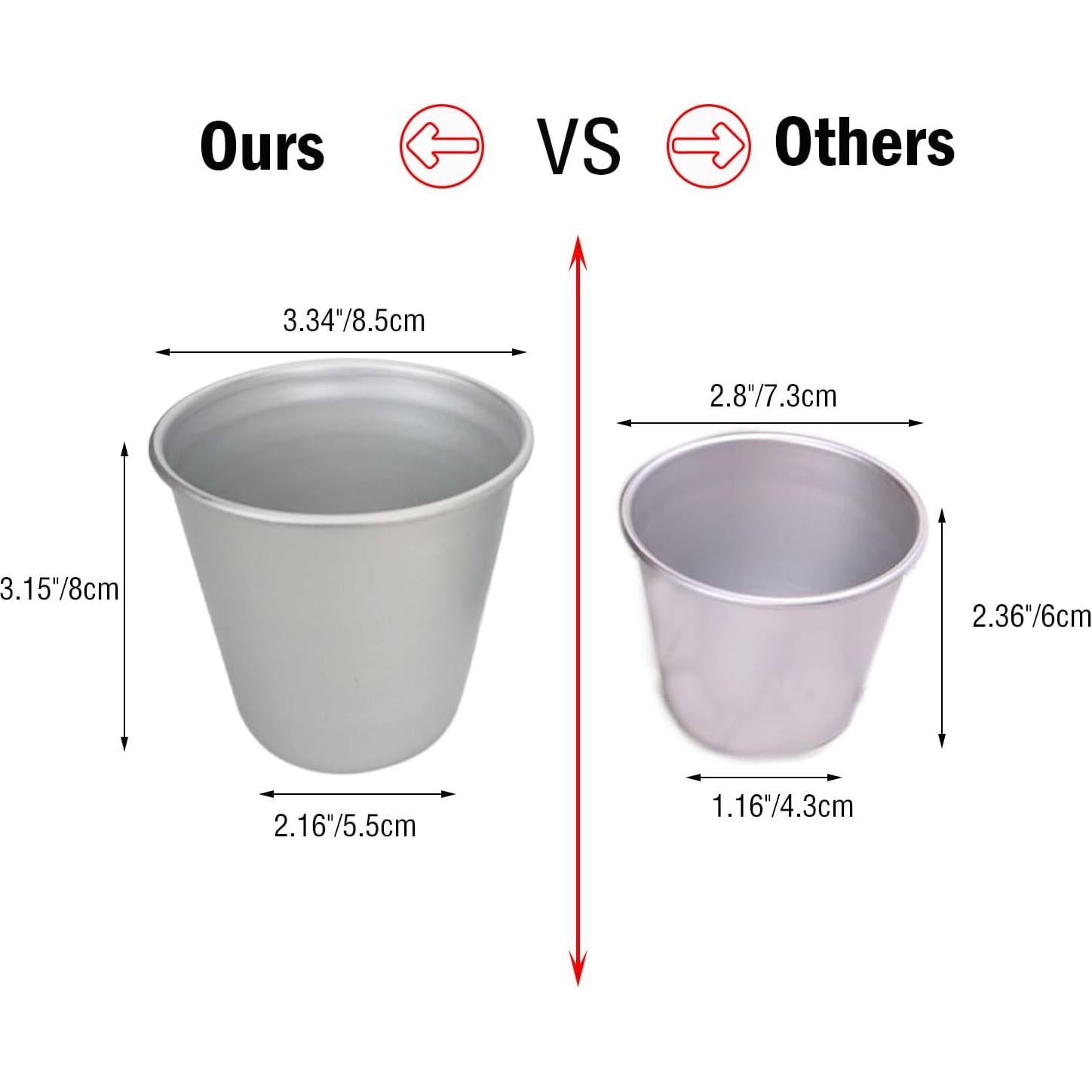 Moldes de Popover Proshopping 12 Pcs Aluminio 8.5cm