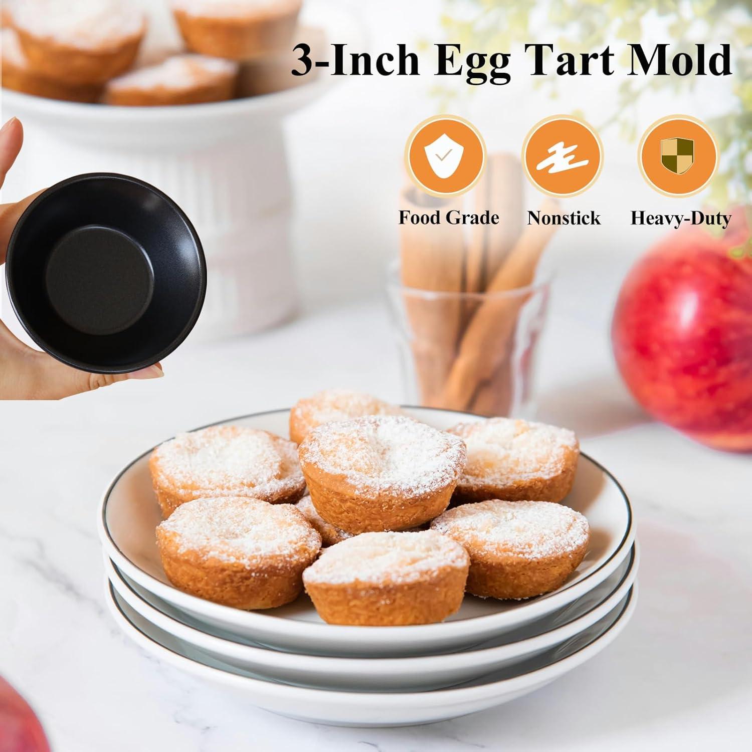 Juego de 9 Moldes para Tartas de Huevo Urxirha 7.6 cm