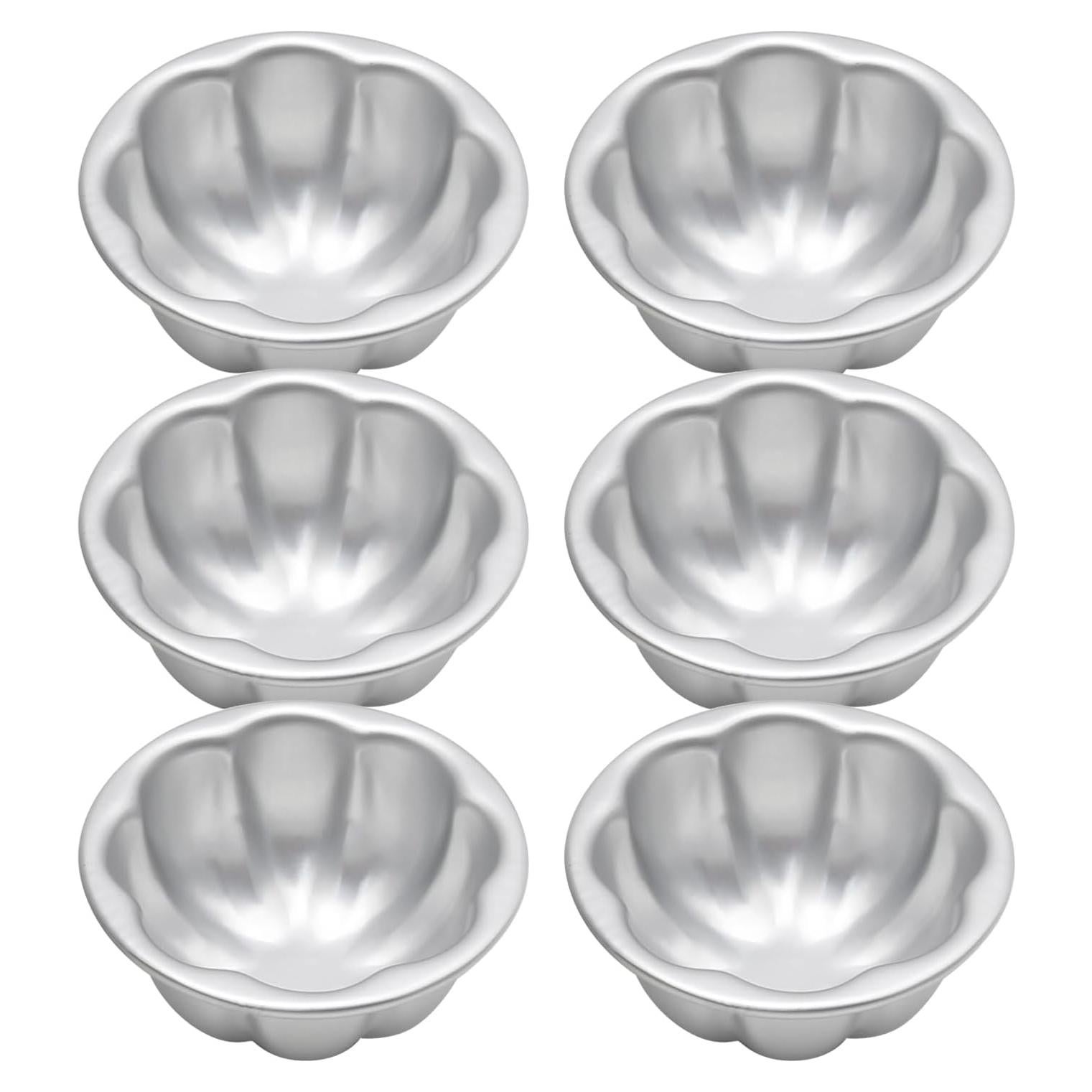 6 Moldes de Tartas de Huevo Vkinman Antiadherentes 8.9 cm