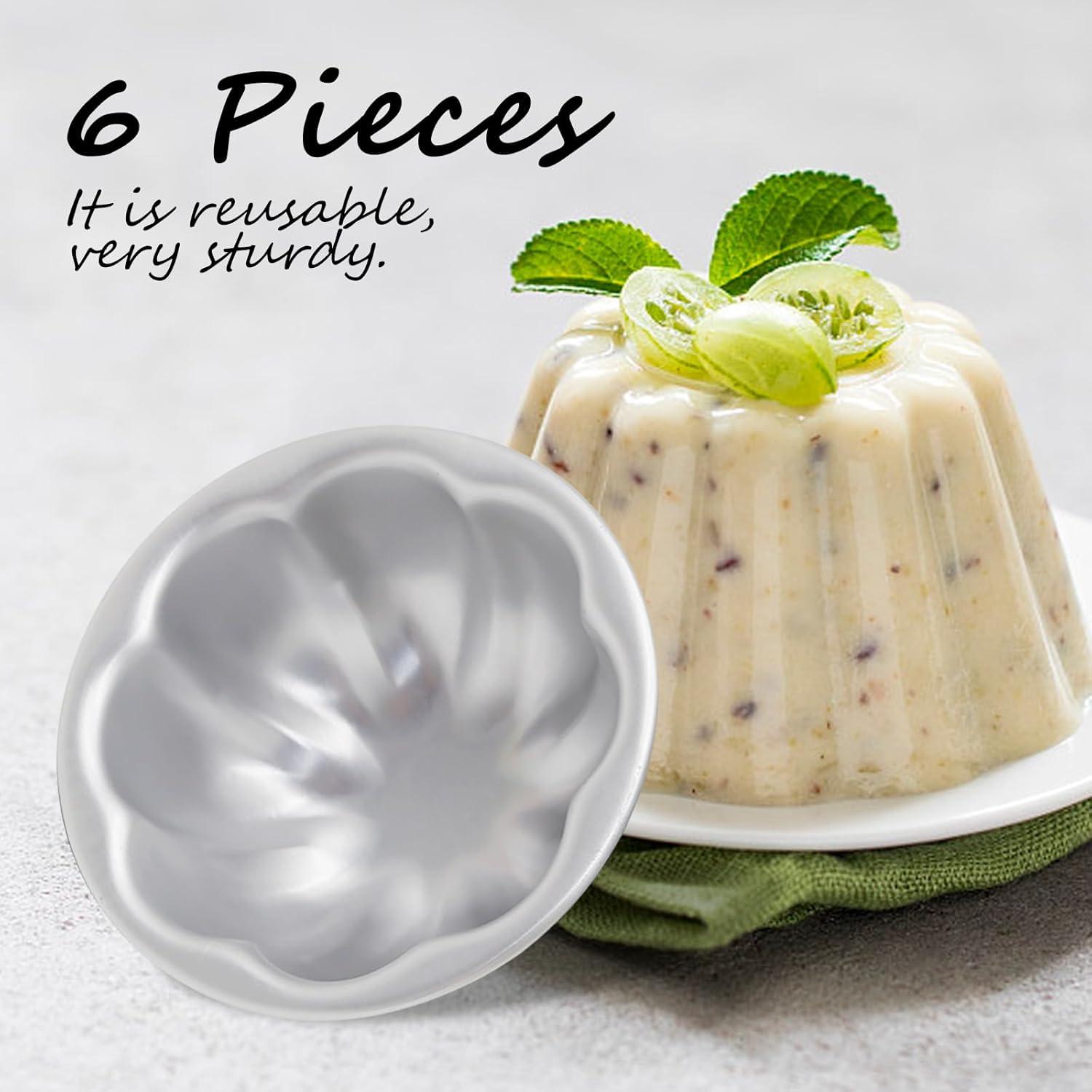 6 Moldes de Tartas de Huevo Vkinman Antiadherentes 8.9 cm