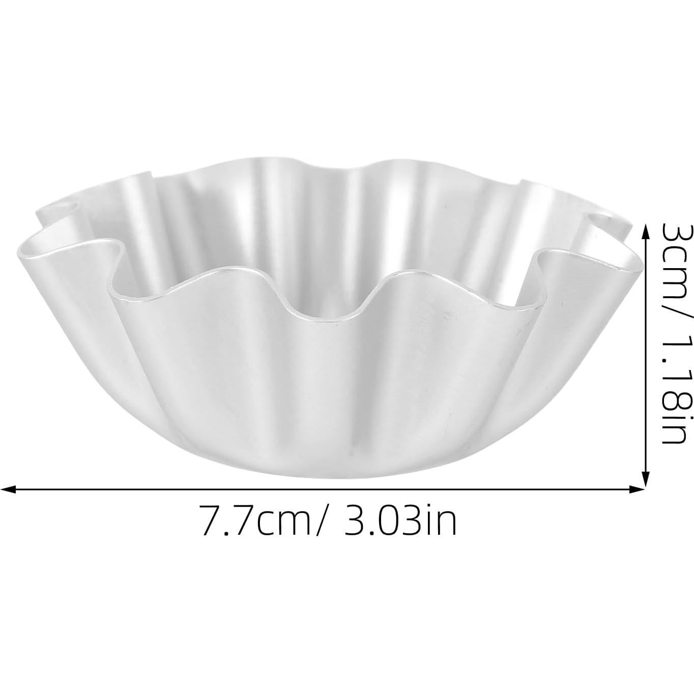 Molde para Tartas de Huevo Luxshiny 6 Piezas Aluminio 7.7x4.5cm