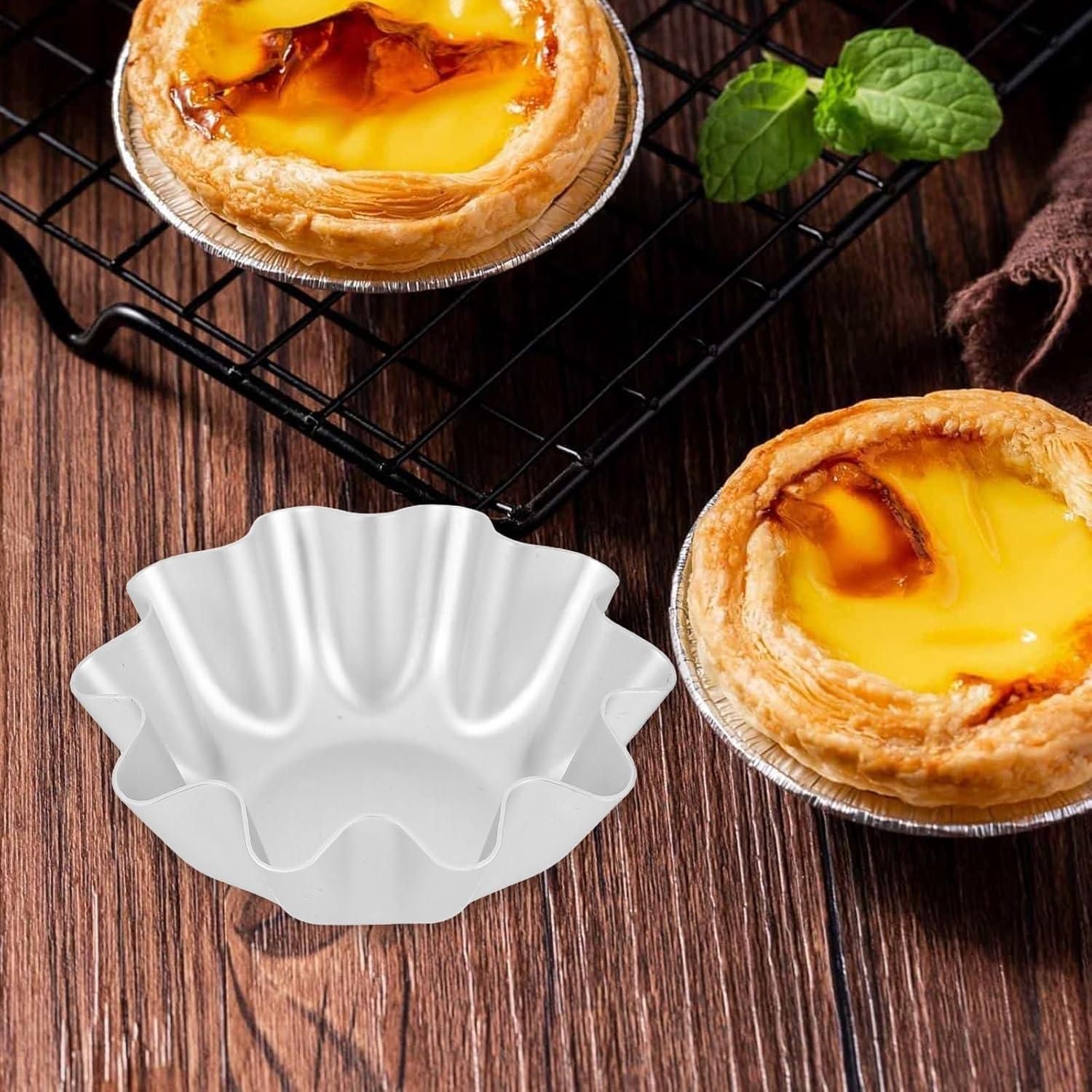 Molde para Tartas de Huevo Luxshiny 6 Piezas Aluminio 7.7x4.5cm