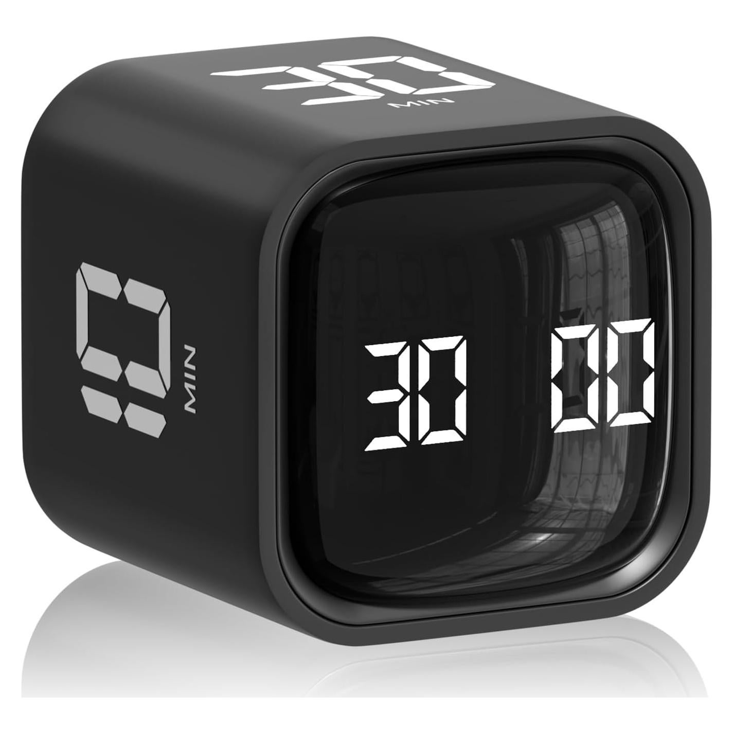 Temporizador Pomodoro Wbacon Cube Negro, 4.59 cm, Silencioso