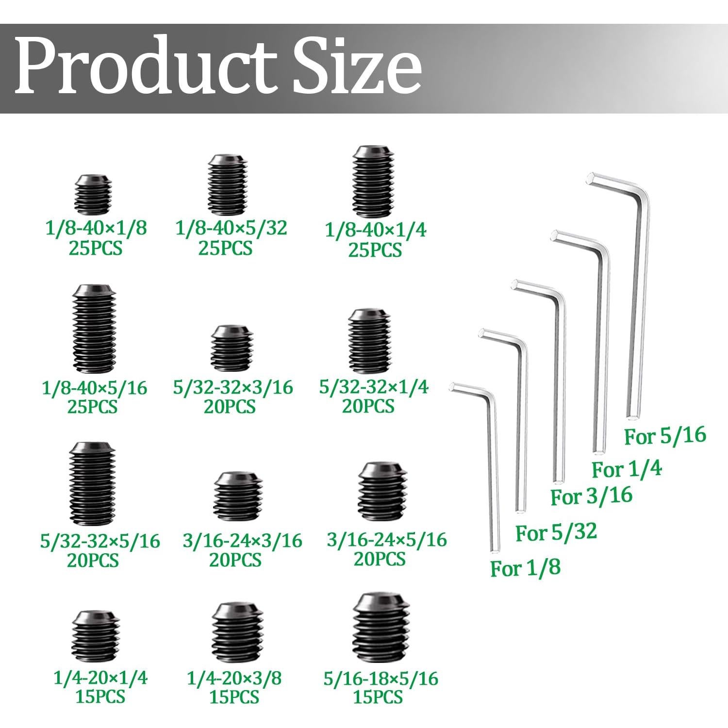Kit de Tornillos de Fijación 535 PCS Métrico + SAE Ruibapa