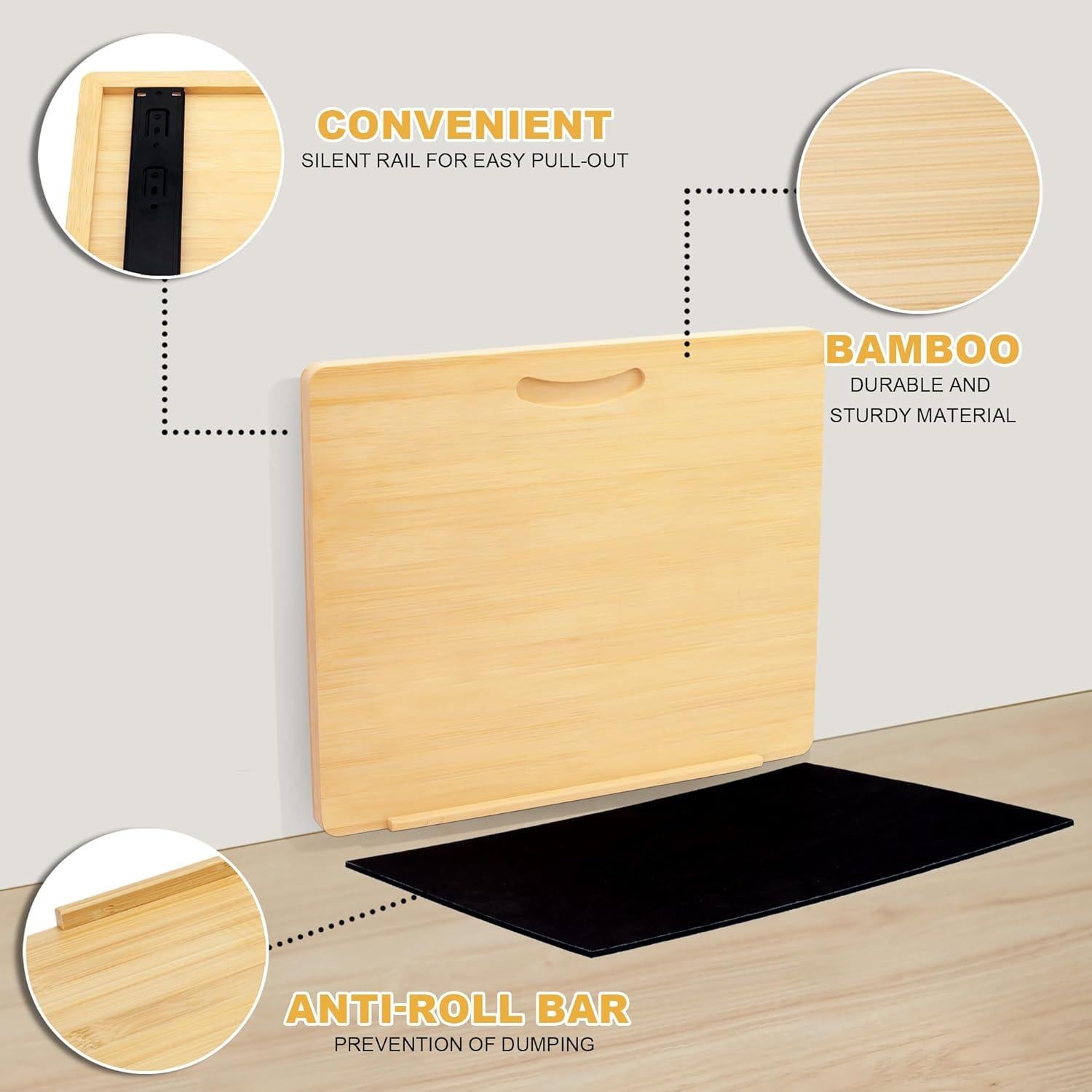 Bandeja Deslizante de Bambú MinBoo 40.64x33.02 cm para Cocina