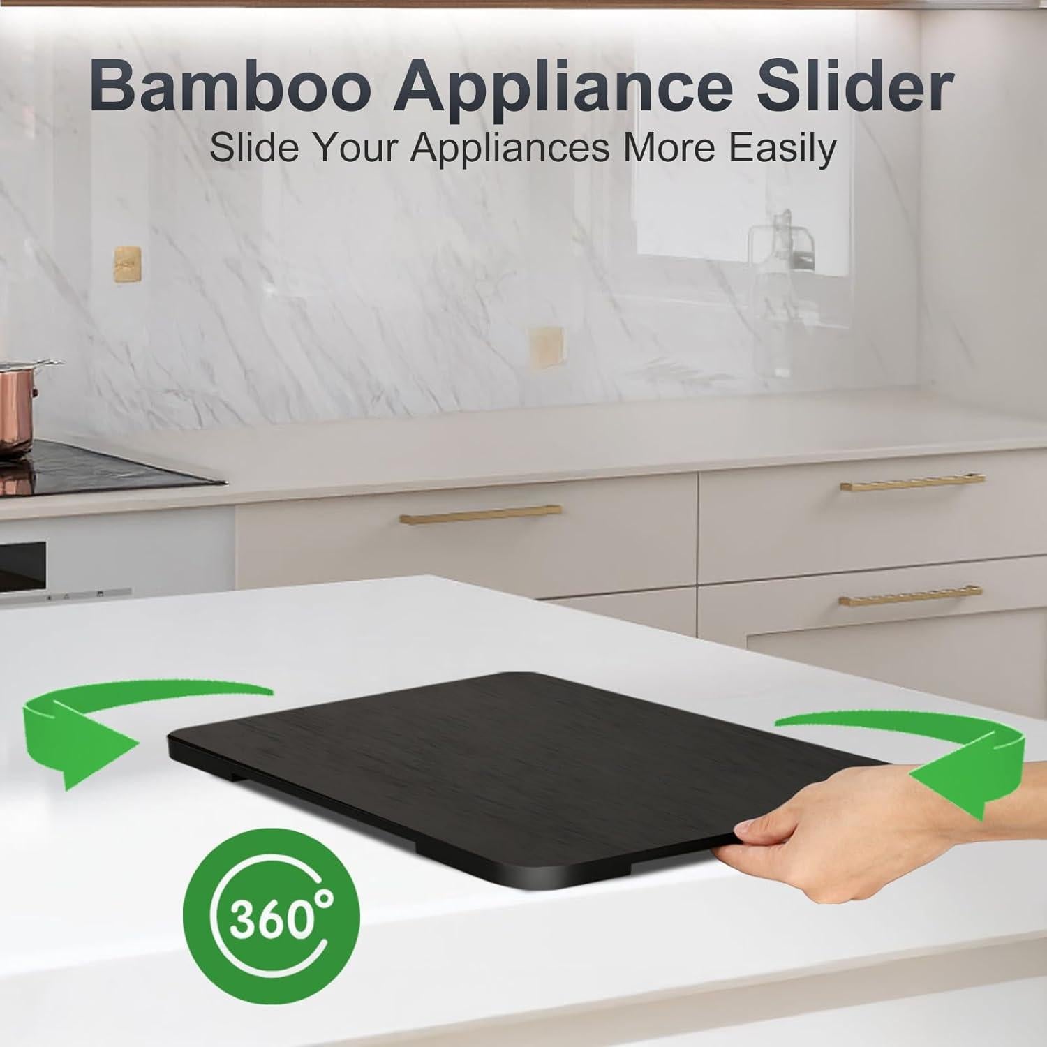 Bandeja Rodante 360° de Bambú Kingump 41x33 cm para Cafetera