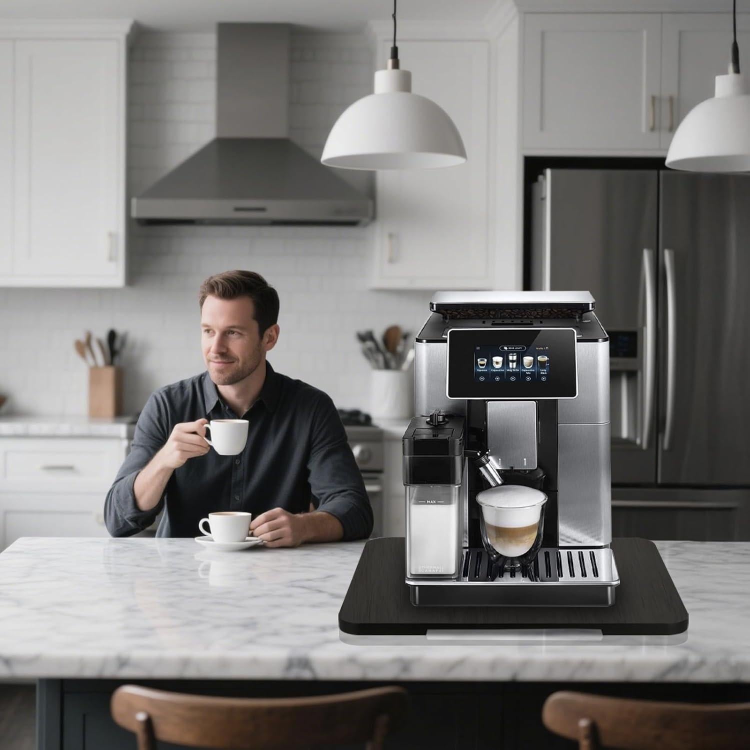 Bandeja Rodante 360° de Bambú Kingump 41x33 cm para Cafetera