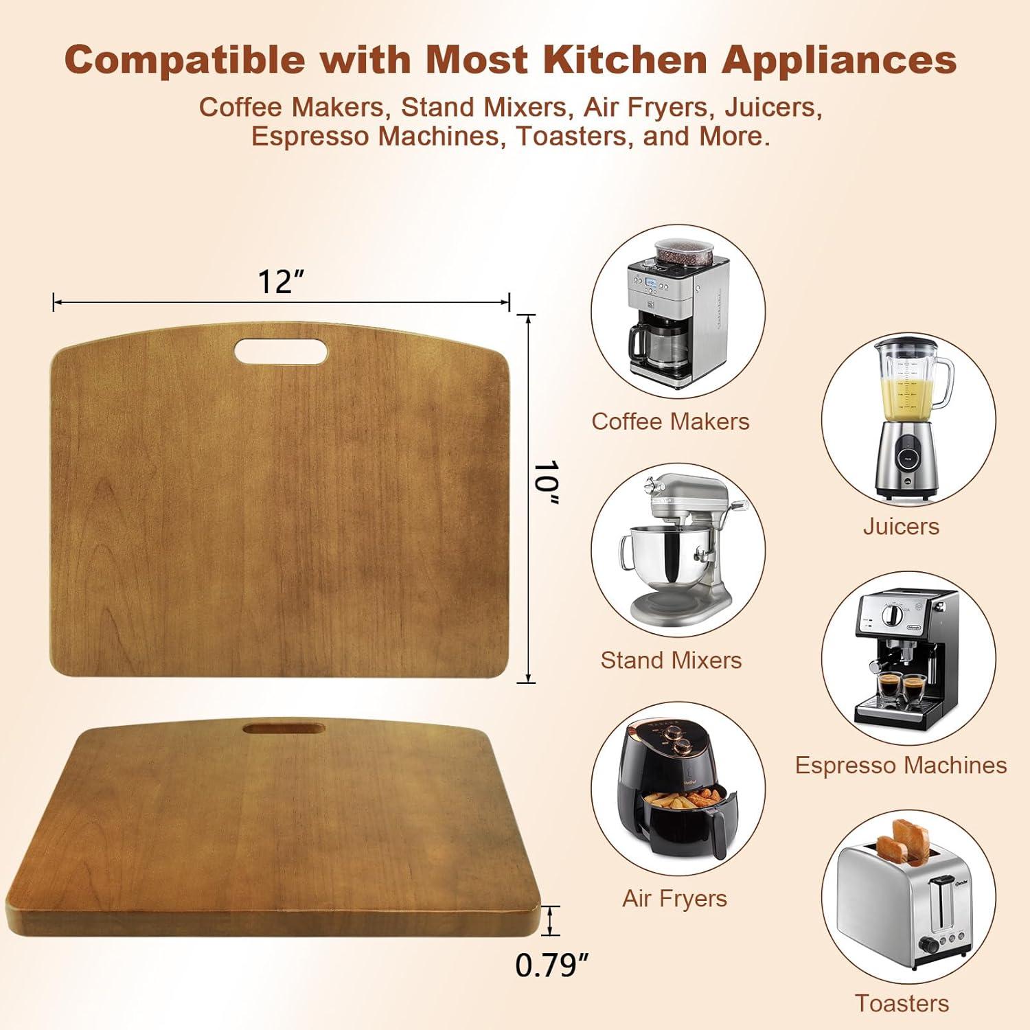 Bandeja Deslizante de Madera WifePro 25.4x30.5 cm para Cafeteras