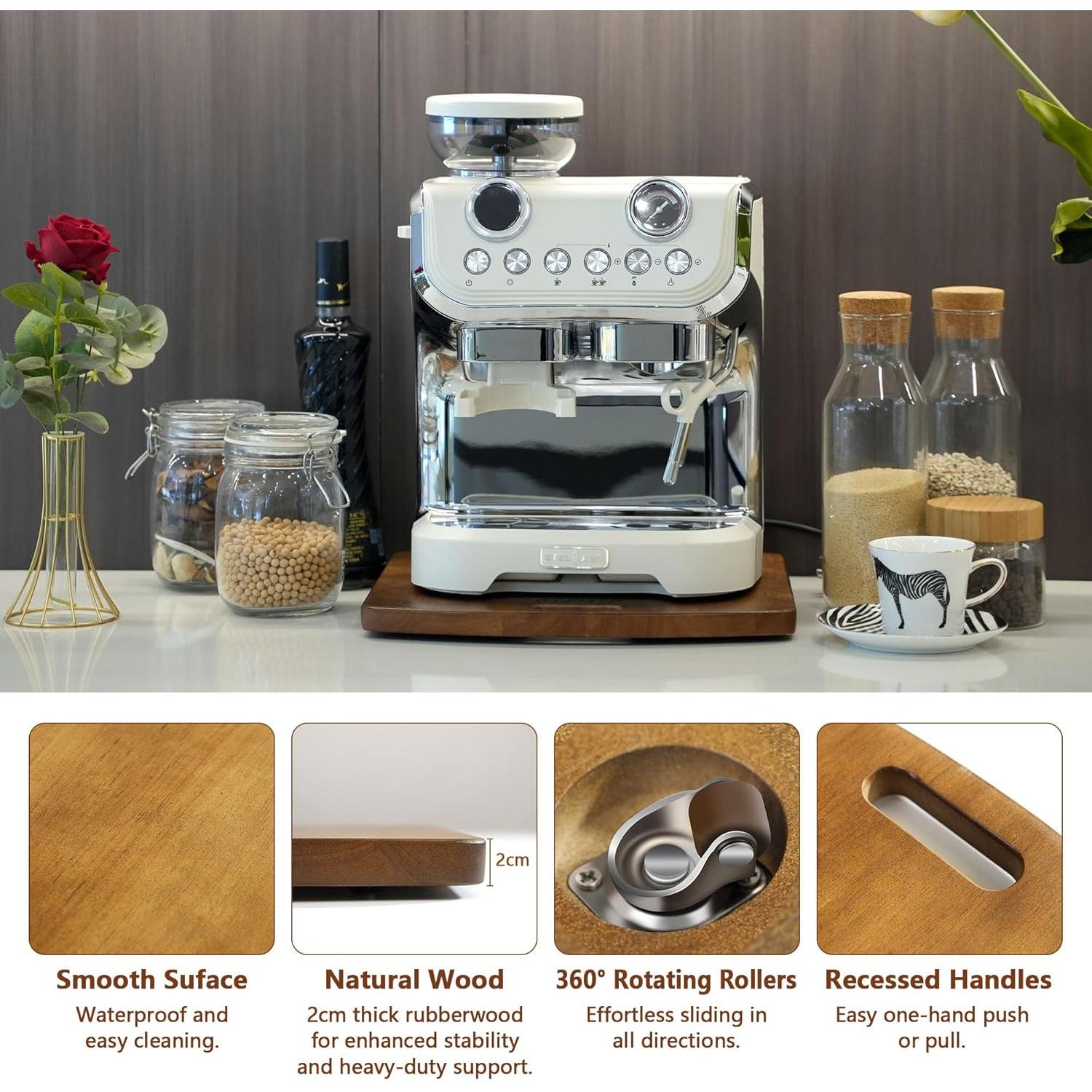 Bandeja Deslizante de Madera WifePro 25.4x30.5 cm para Cafeteras